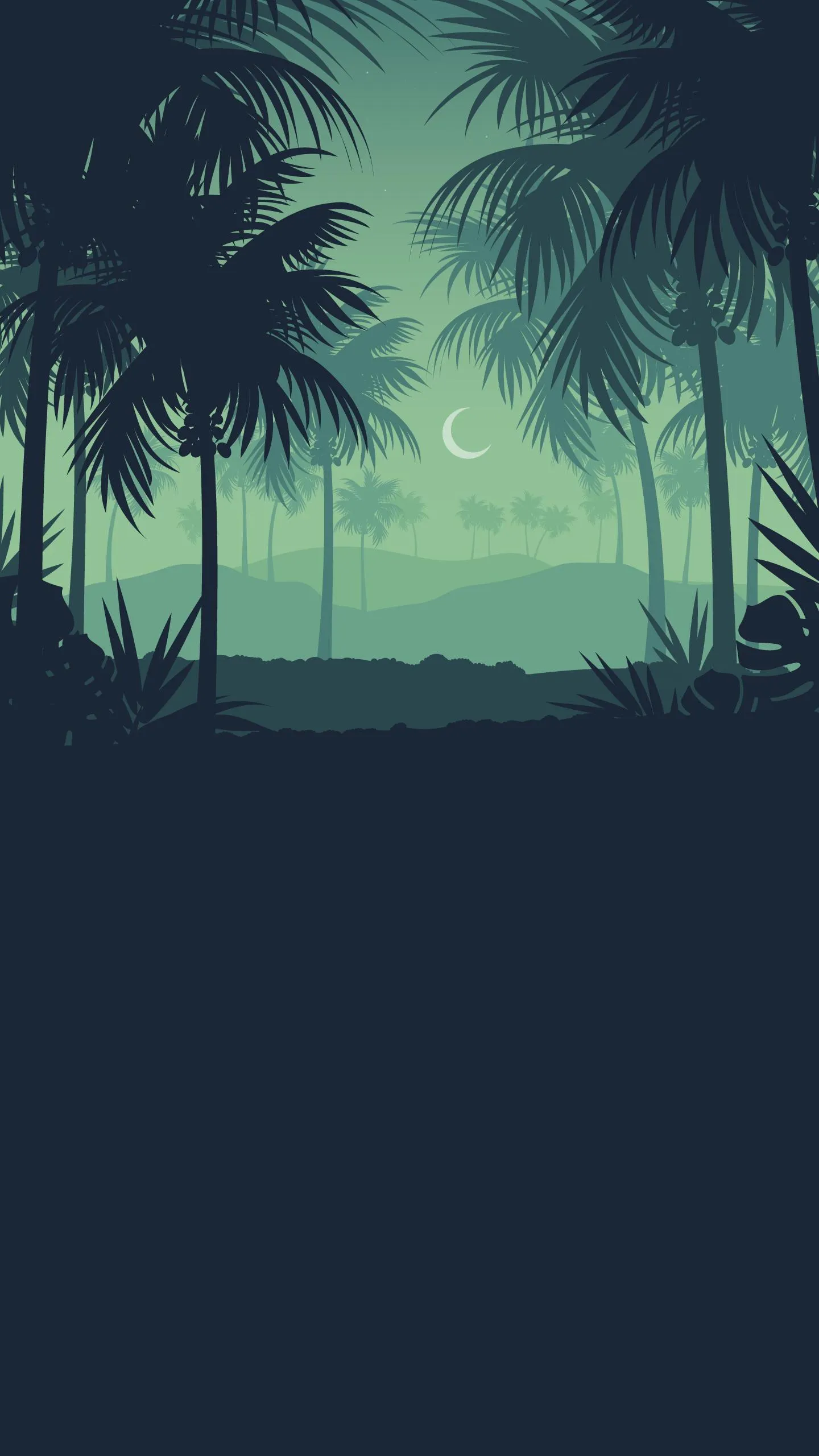 Palm Trees in Twilight Free Mobile Beach Wallpaper HD