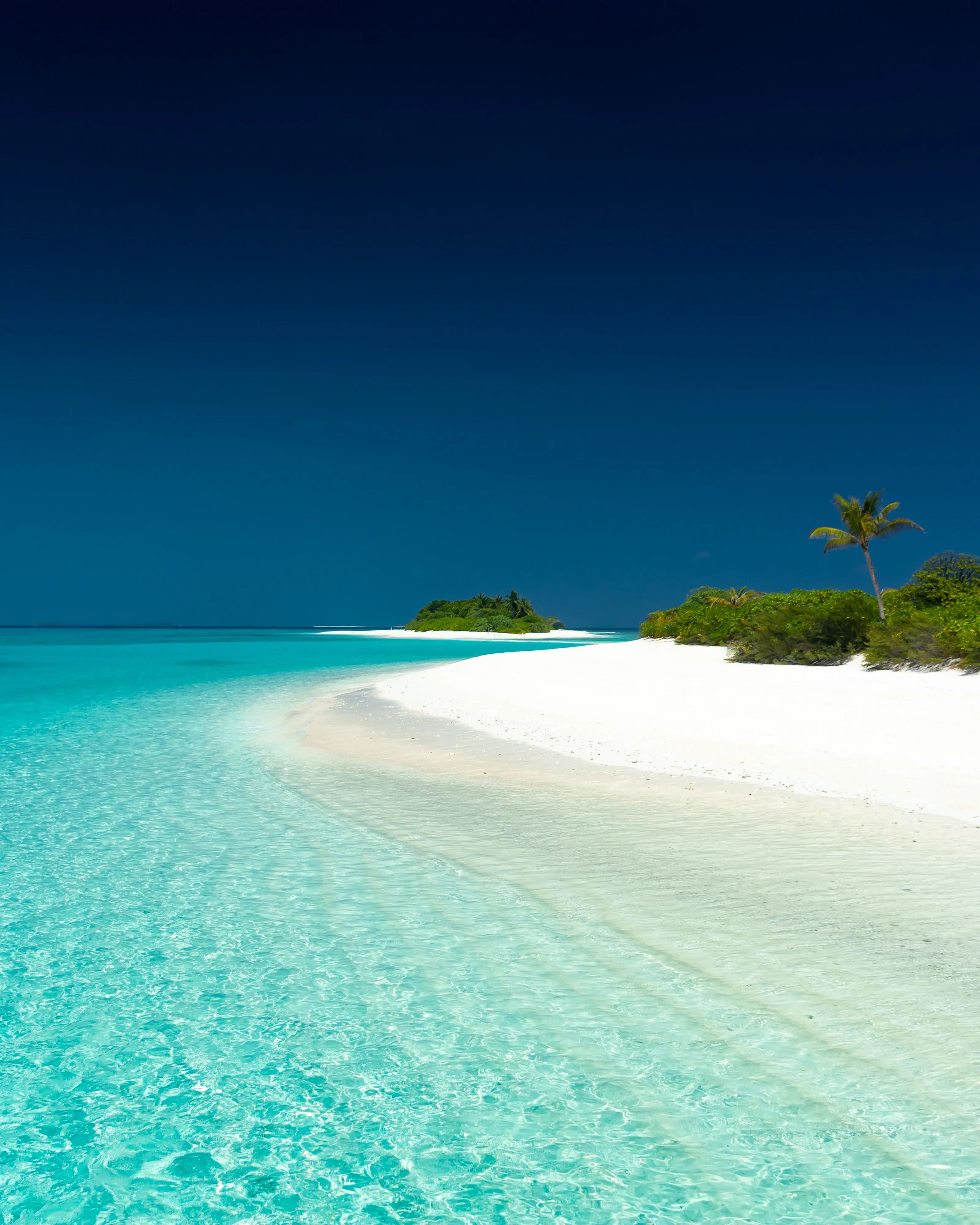 Paradise Beach with White Sand and Blue Sea Wallpaper