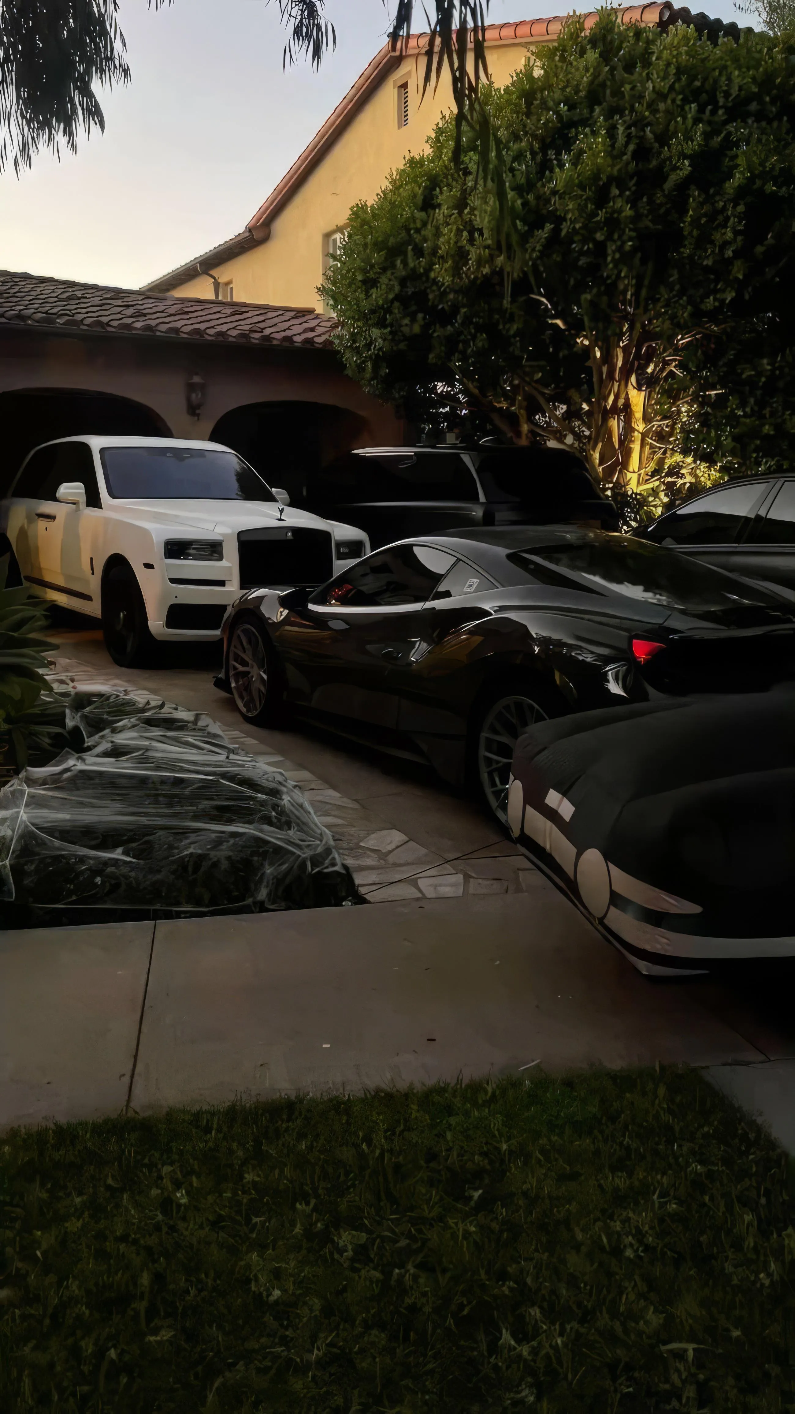 Parked Car and House in Suburban Residential Street