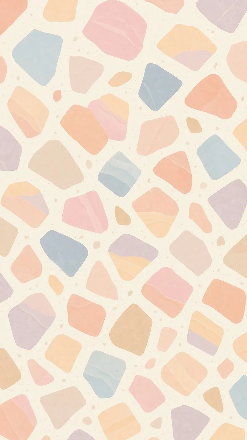 Pattern of Abstract Peach and Orange Shapes Wallpaper