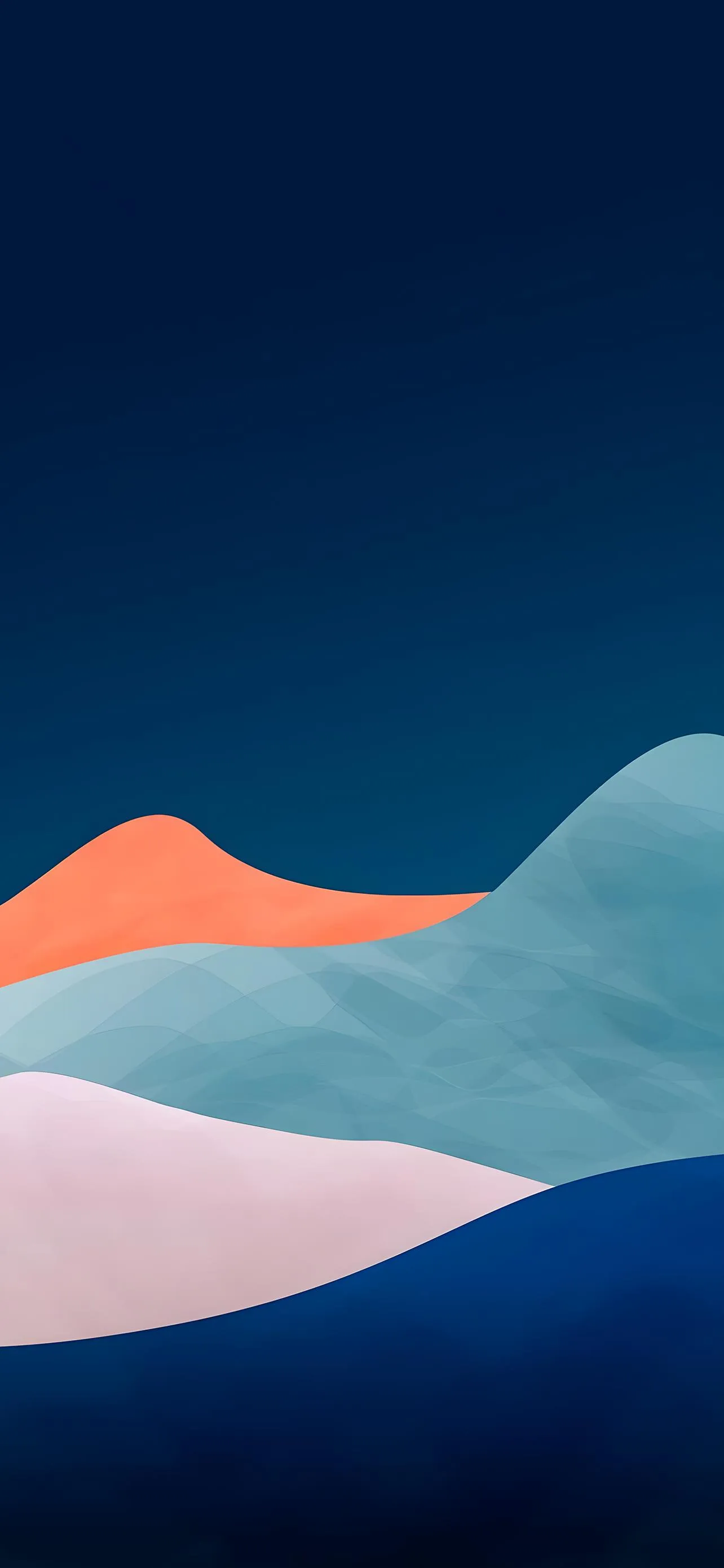 Peaceful Blue and Orange Mountain Scene HD Wallpaper