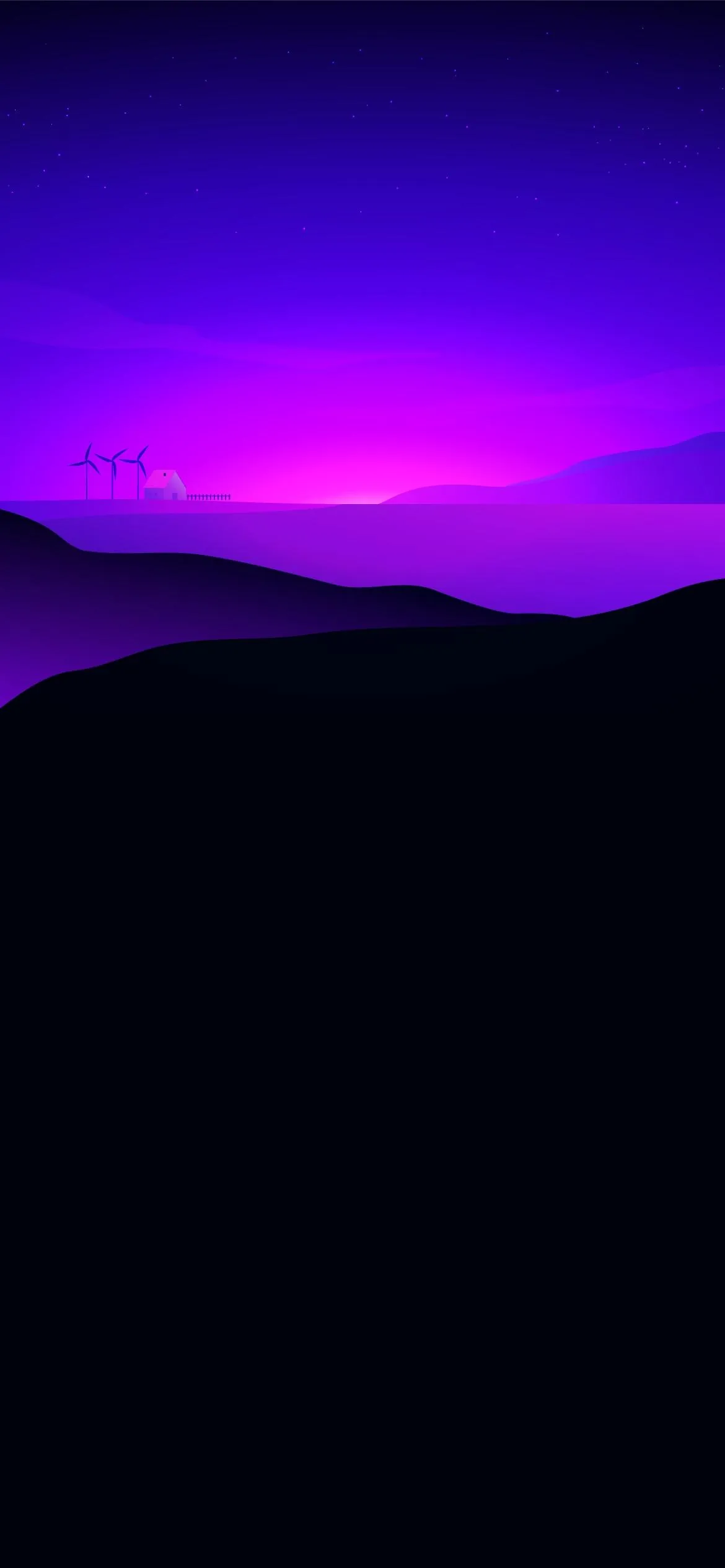 Peaceful Purple Hills Scene for Calm Mobile Display