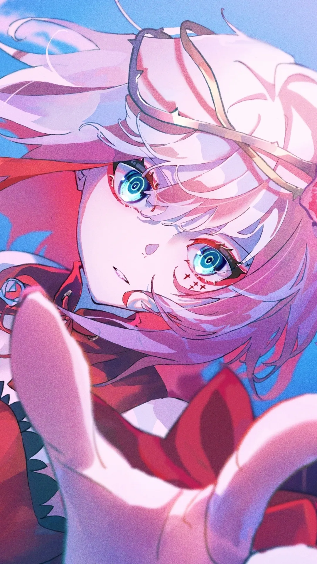 Pink Haired Anime Girl with Bright Smile Wallpaper