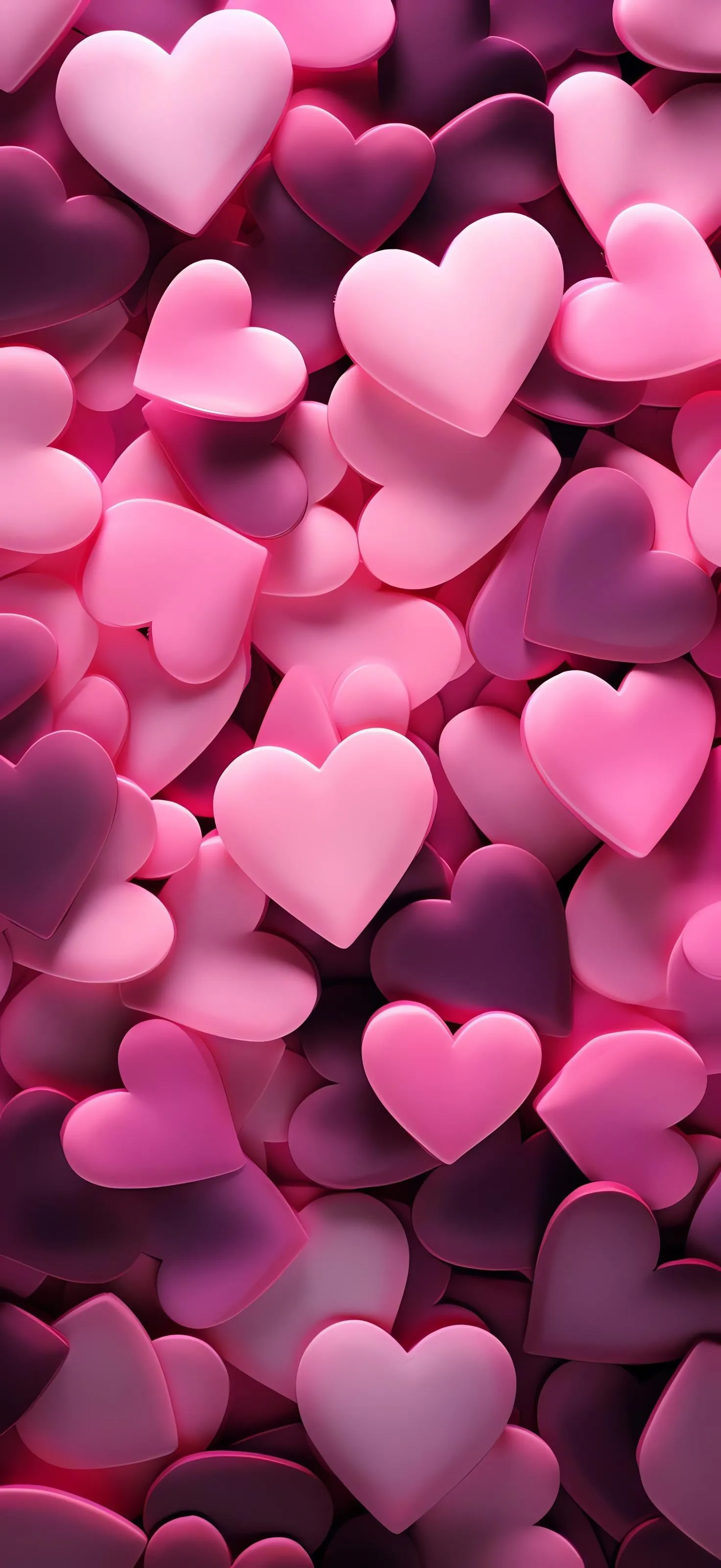 Pink Heart Shaped Candies in a Cute Romantic Pattern