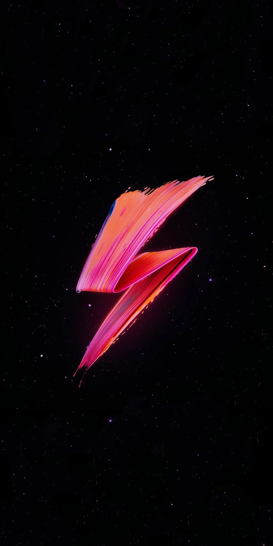 Pink Lightning Bolt Symbol on Black Background Wallpaper
