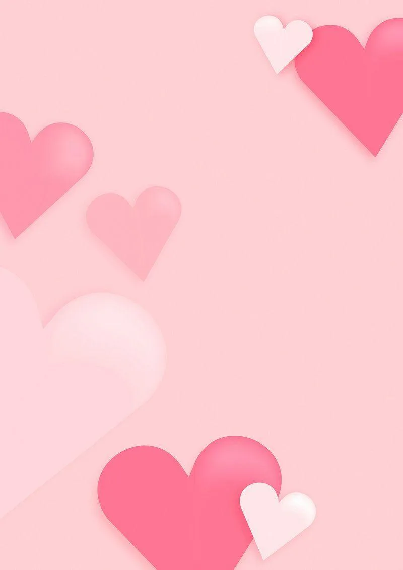 Pink Patterned Hearts on Soft Background of Joy Image