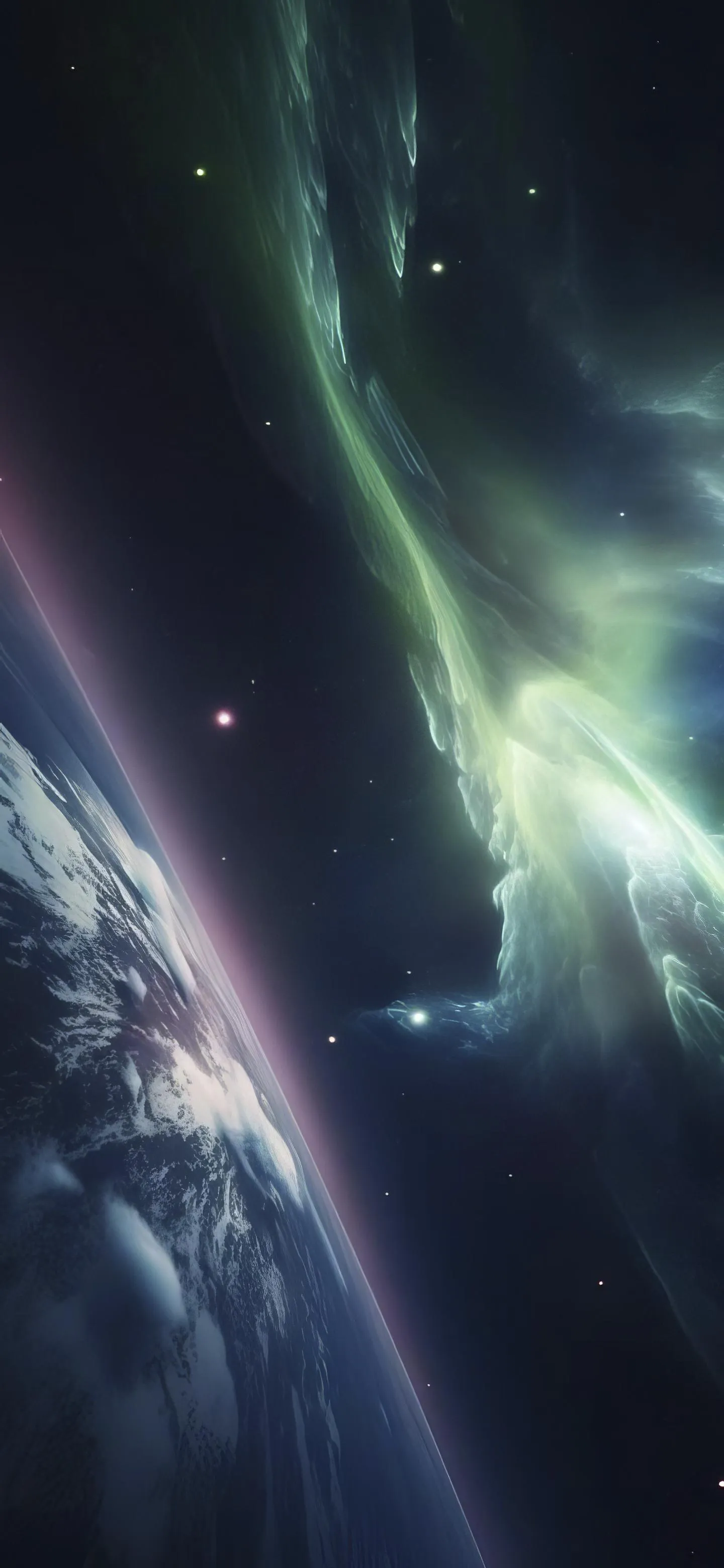 Planet and Galaxy Collision with Light Burst Effect