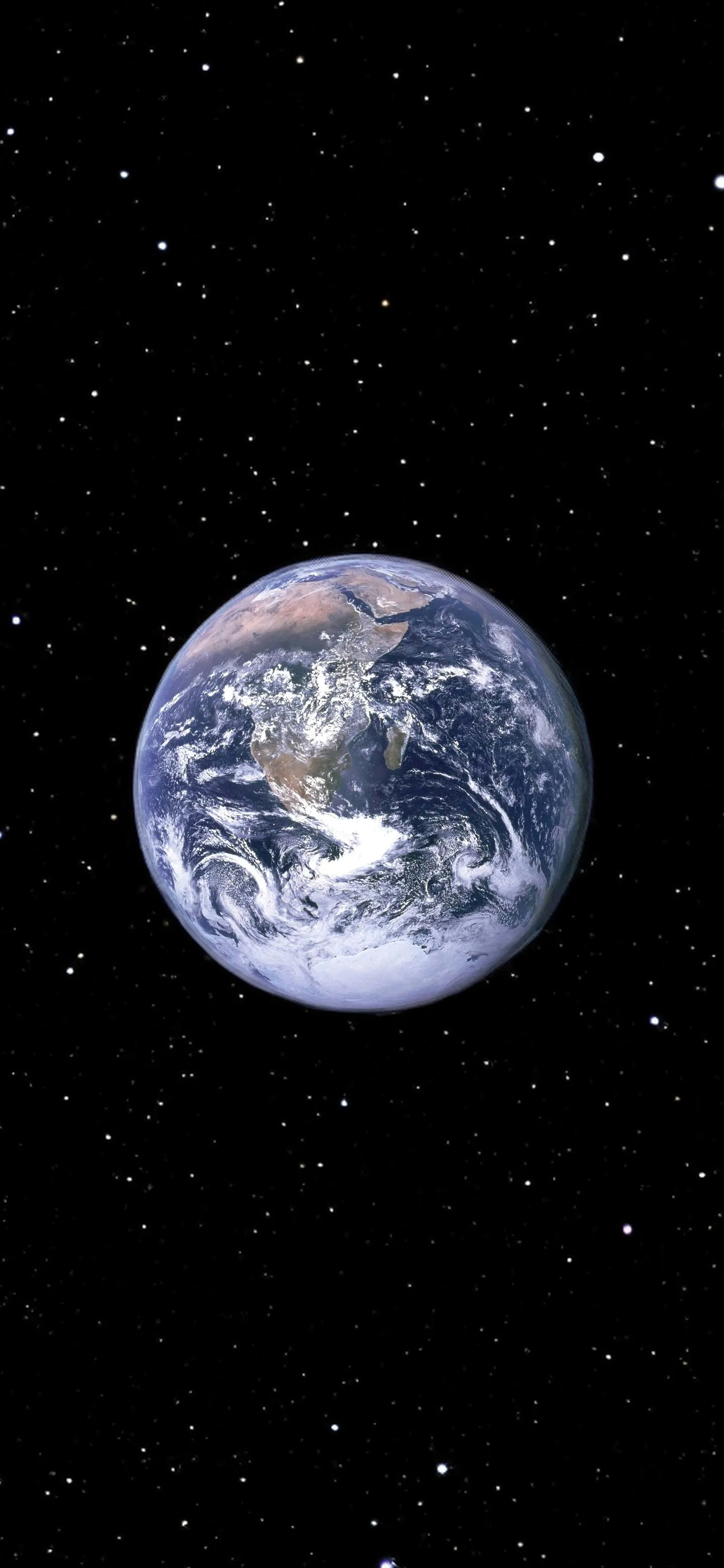 Planet Earth Floating in Deep Black Space Wallpaper