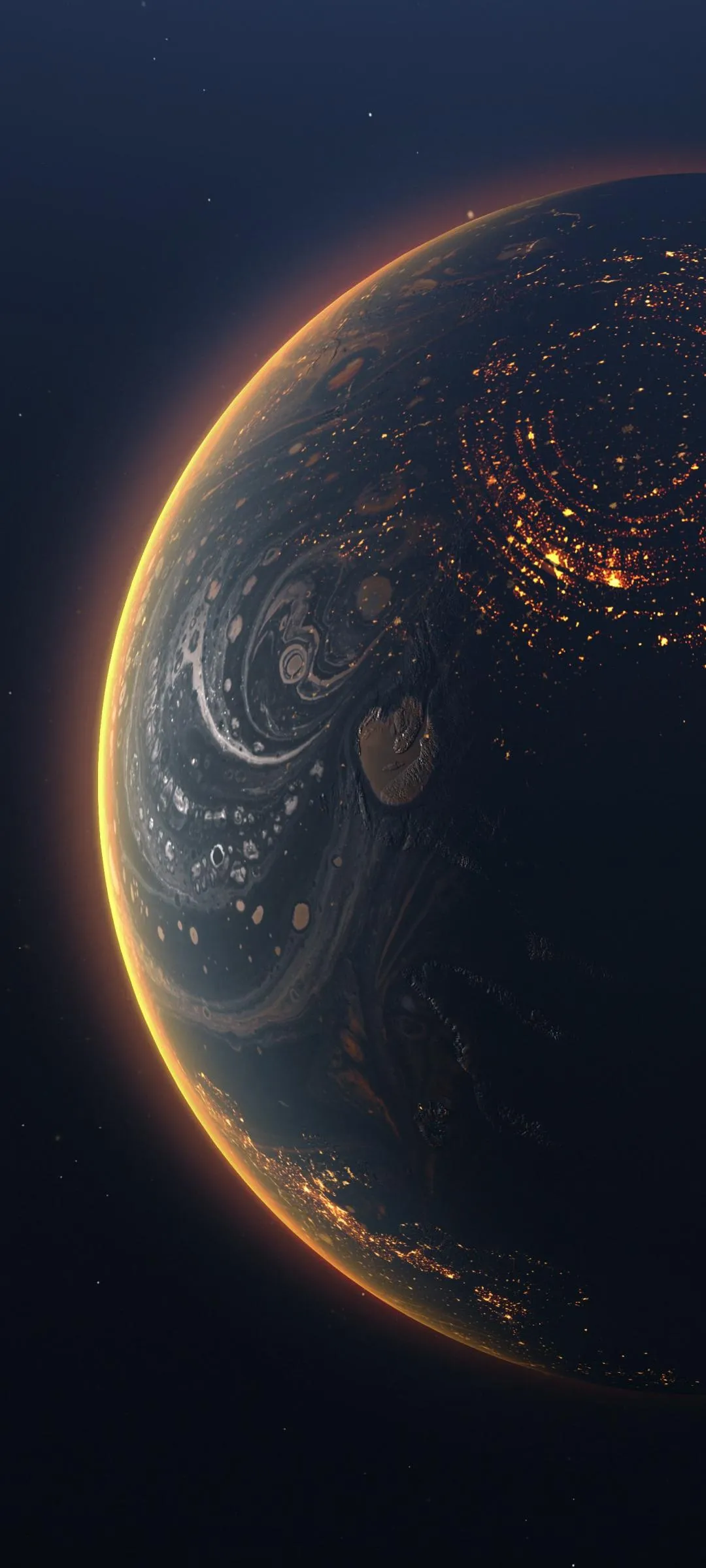 Planet Earth Viewed from Space in Warm Glow Wallpaper