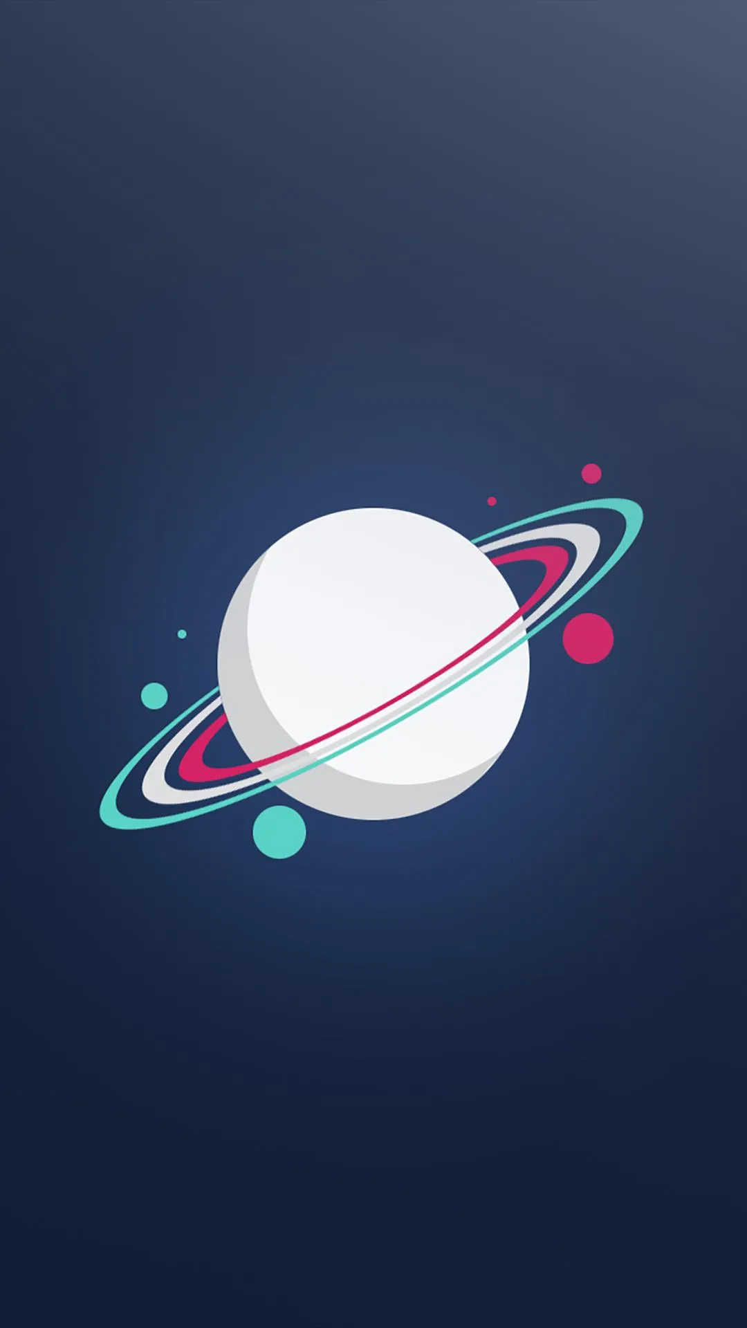 Planet Saturn Illustration in Deep Space Wallpaper Design