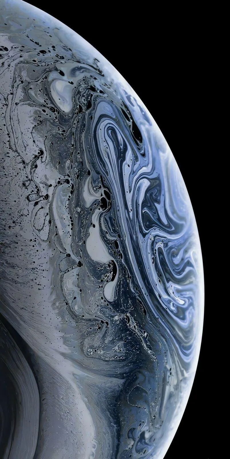 Planet Surface Texture Showing Icy Lunar Details View