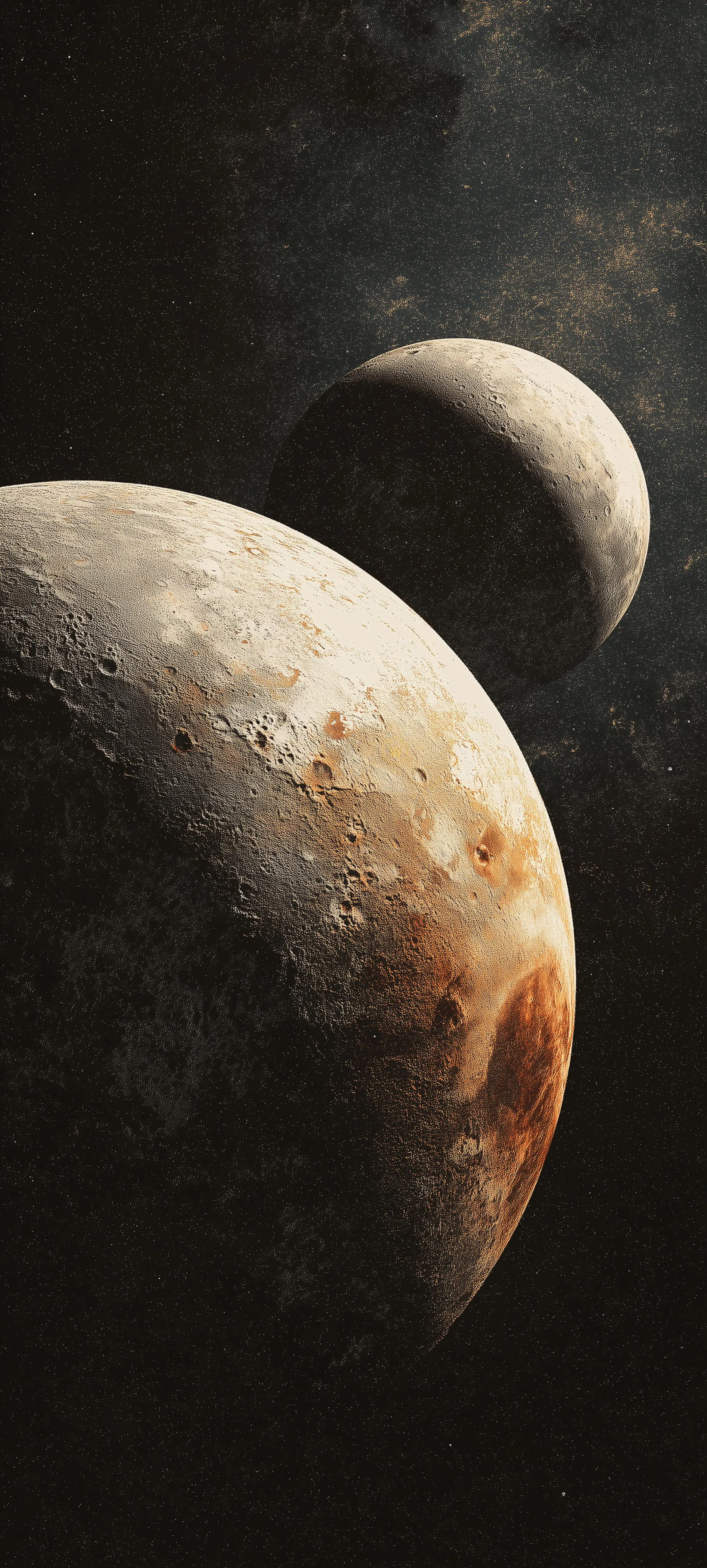 Planets in Space with Realistic Surface Textures Wallpaper