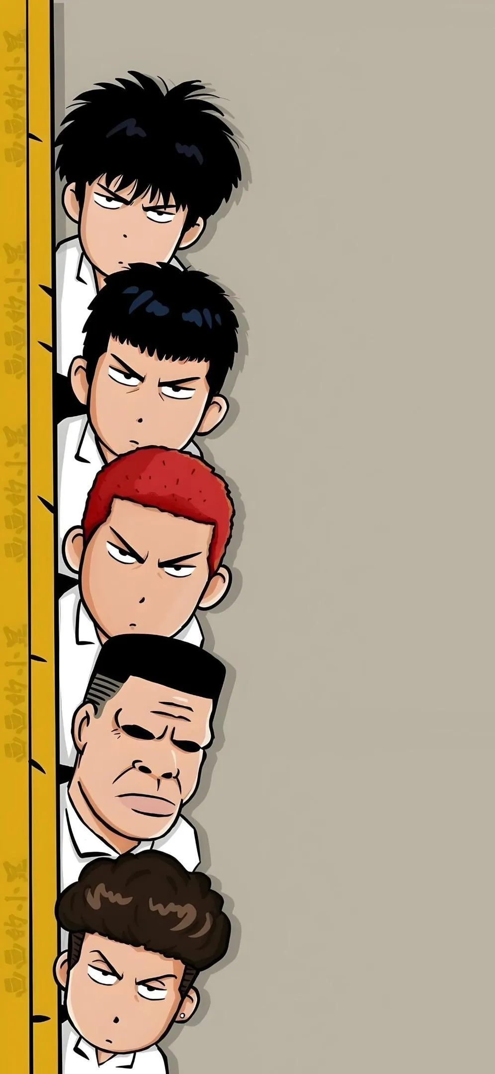 Playful Cartoon Faces Peeking with Joy and Humor Wallpaper