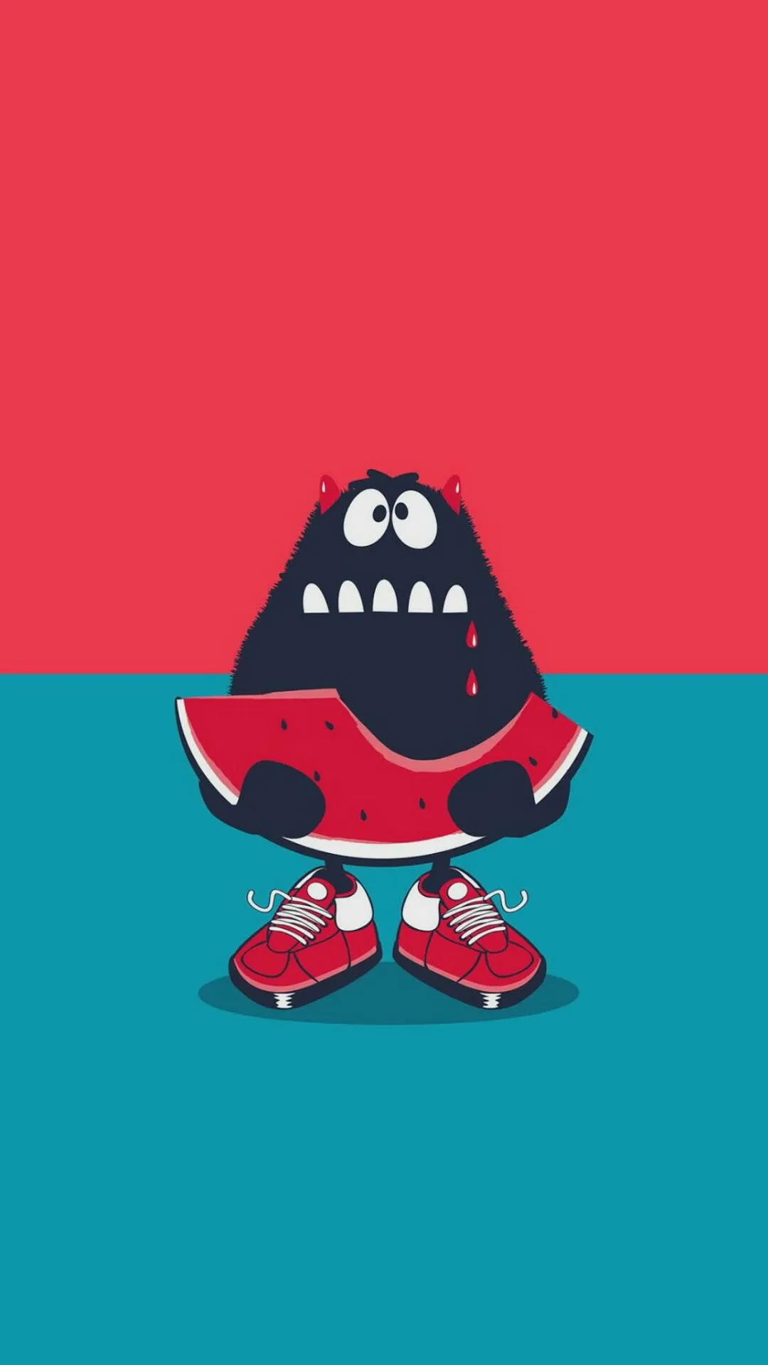 Playful Monster Character Mobile Wallpaper in Bold Colors
