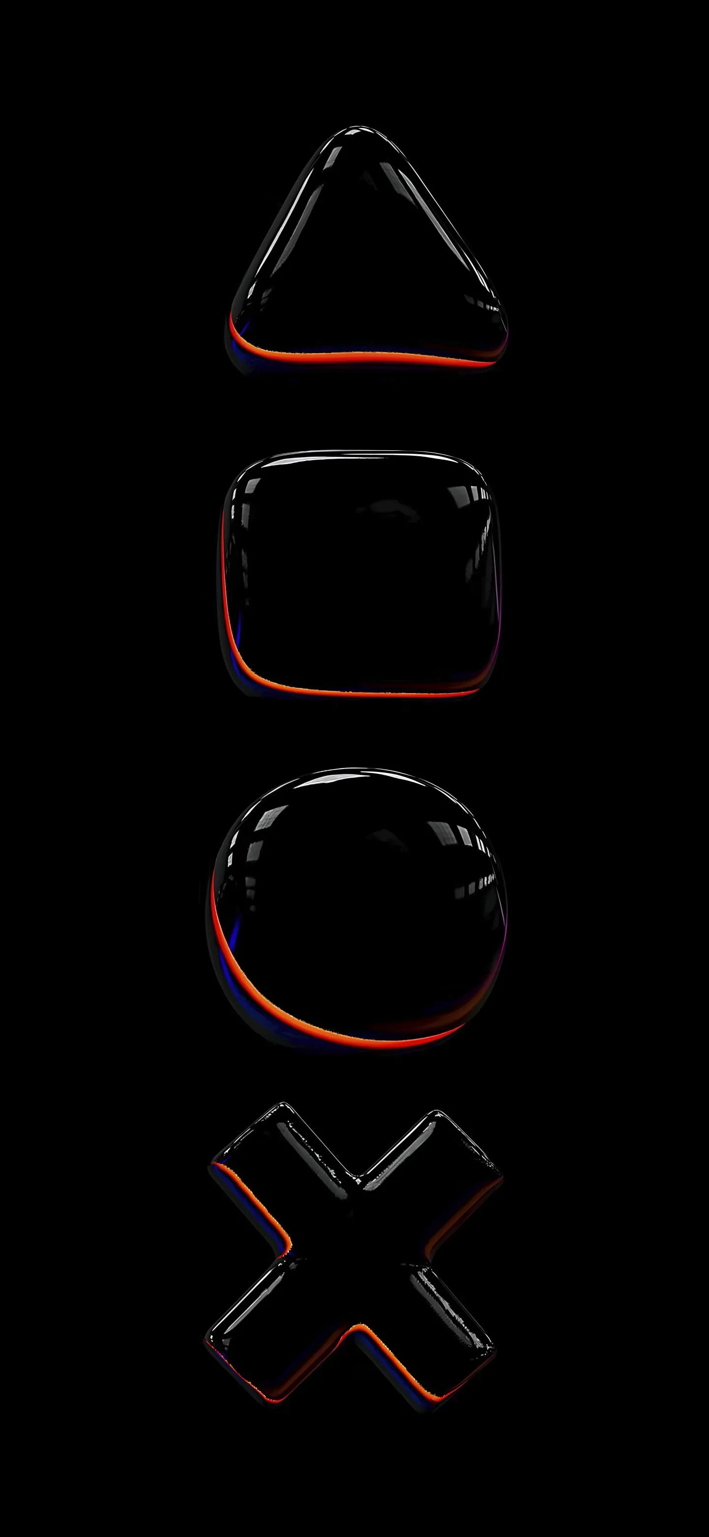 PlayStation Symbols with Dark Neon Red Glow Art Wallpaper