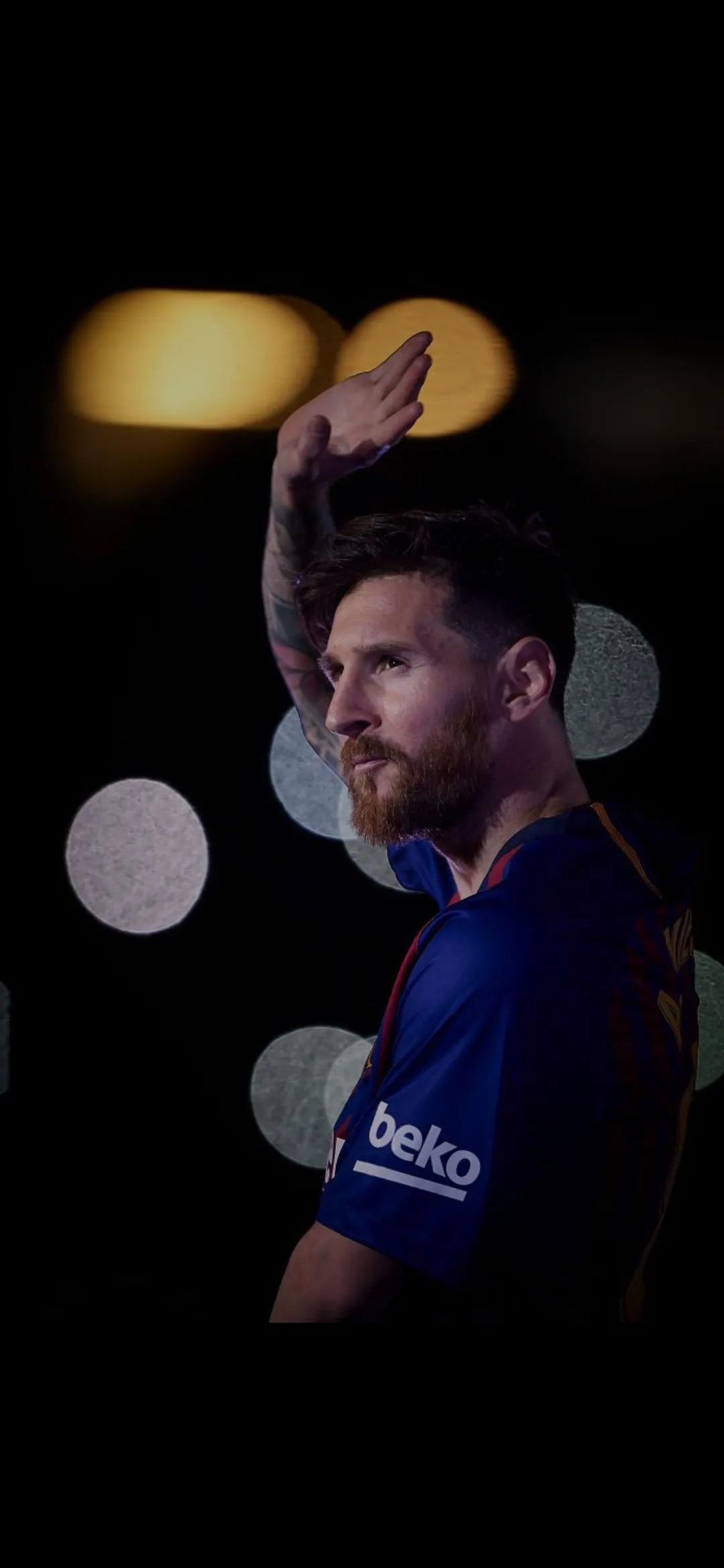 Portrait of Lionel Messi Spotlight with Cinematic Lighting