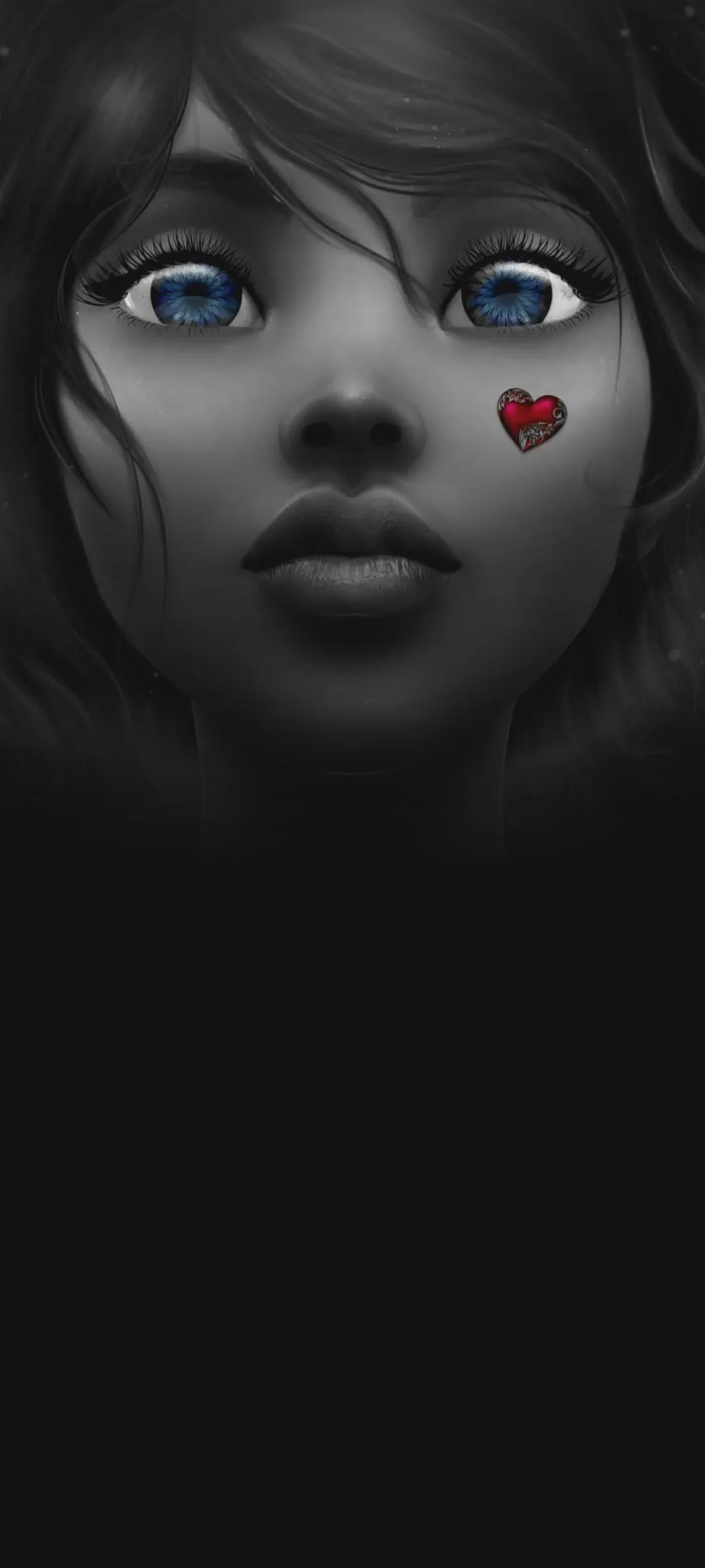 Portrait of Woman with Artistic Face Lighting Wallpaper