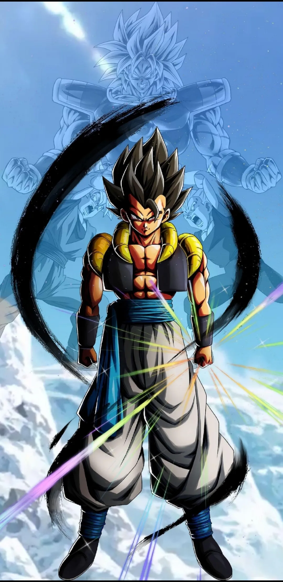 Powerful Anime Fighter Standing with Energy Wallpaper