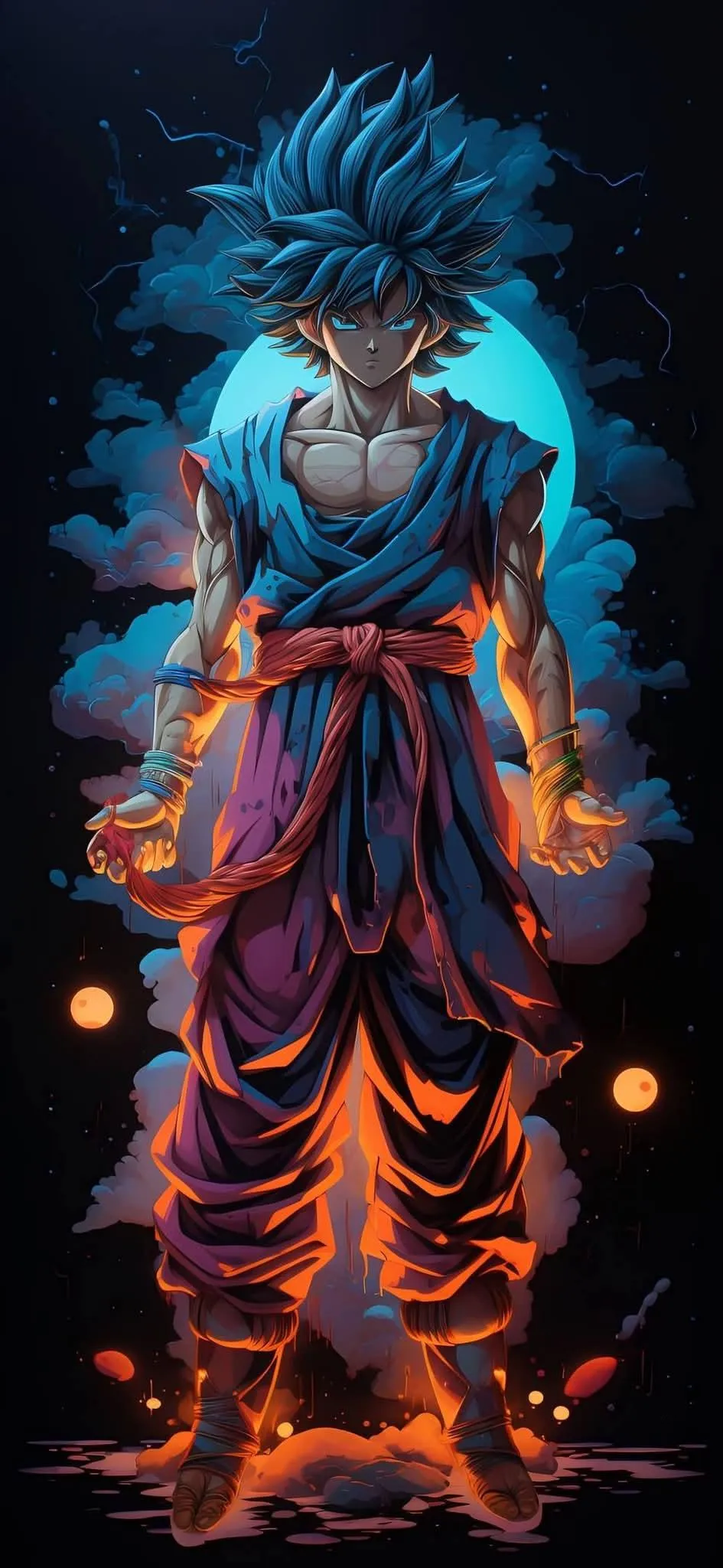 Powerful Anime Warrior Energy Mode Mobile Wallpaper