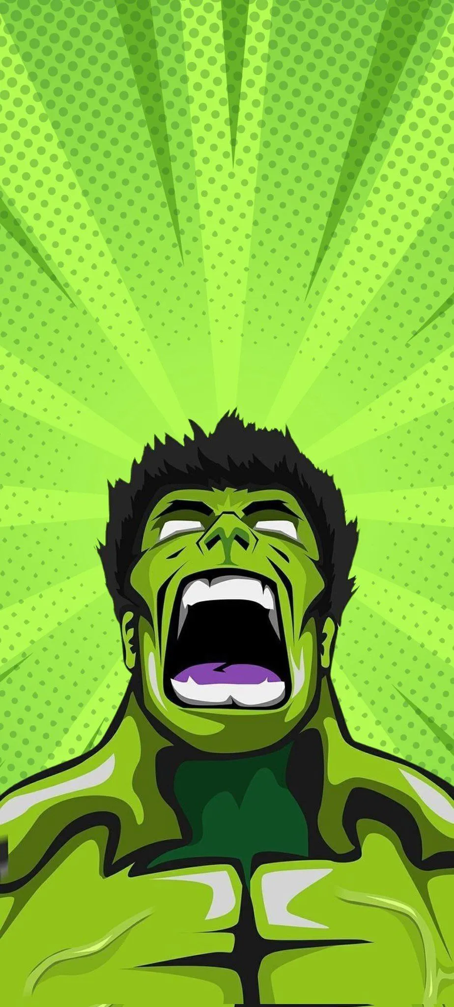 Powerful Green Superhero Scream HD Mobile Wallpaper