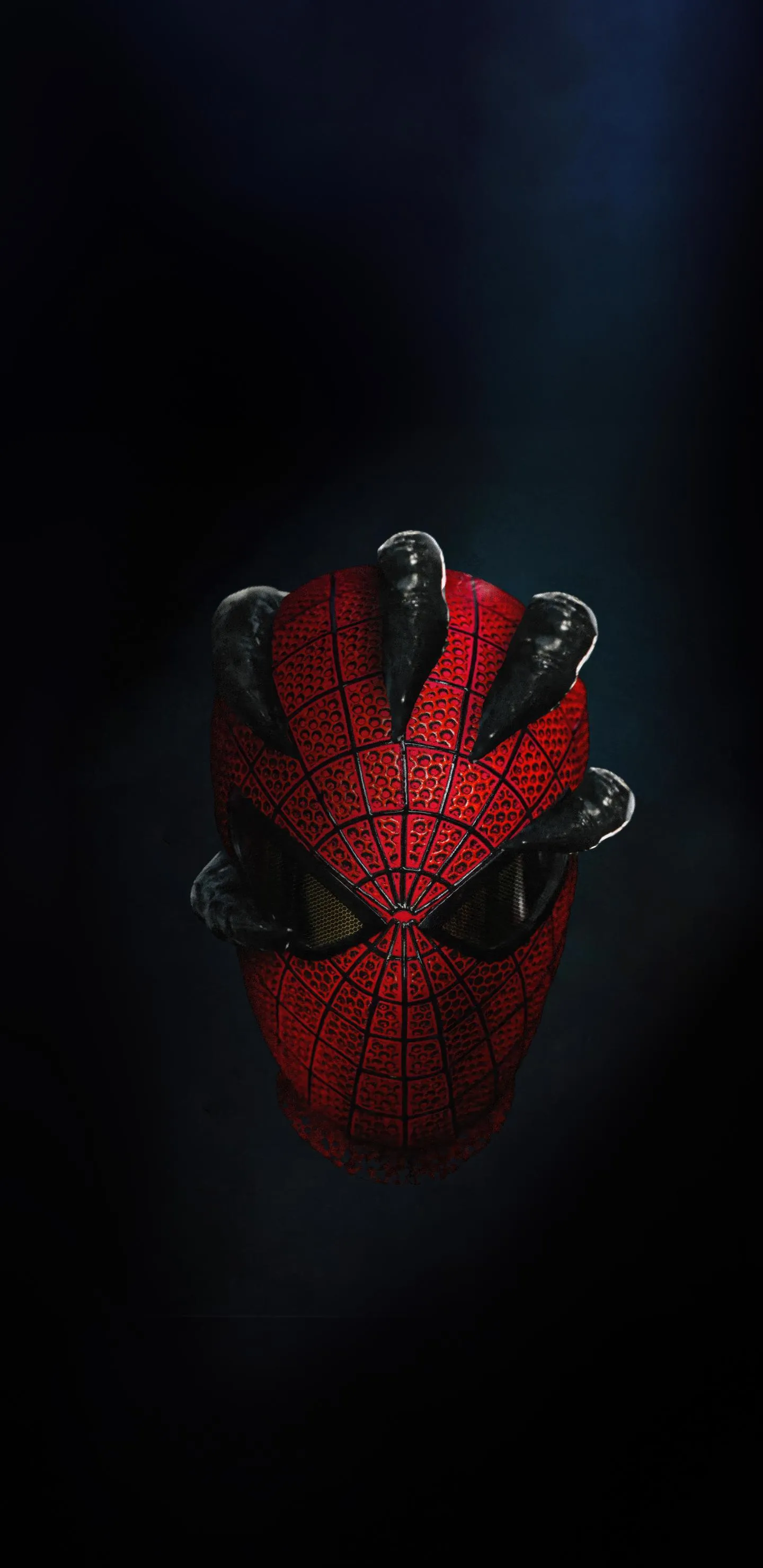 Powerful Hero Mask Gripped by Dark Mysterious Claws