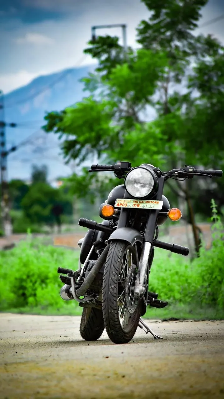 Powerful Motorbike Standing on Roadside in Forest Wallpaper