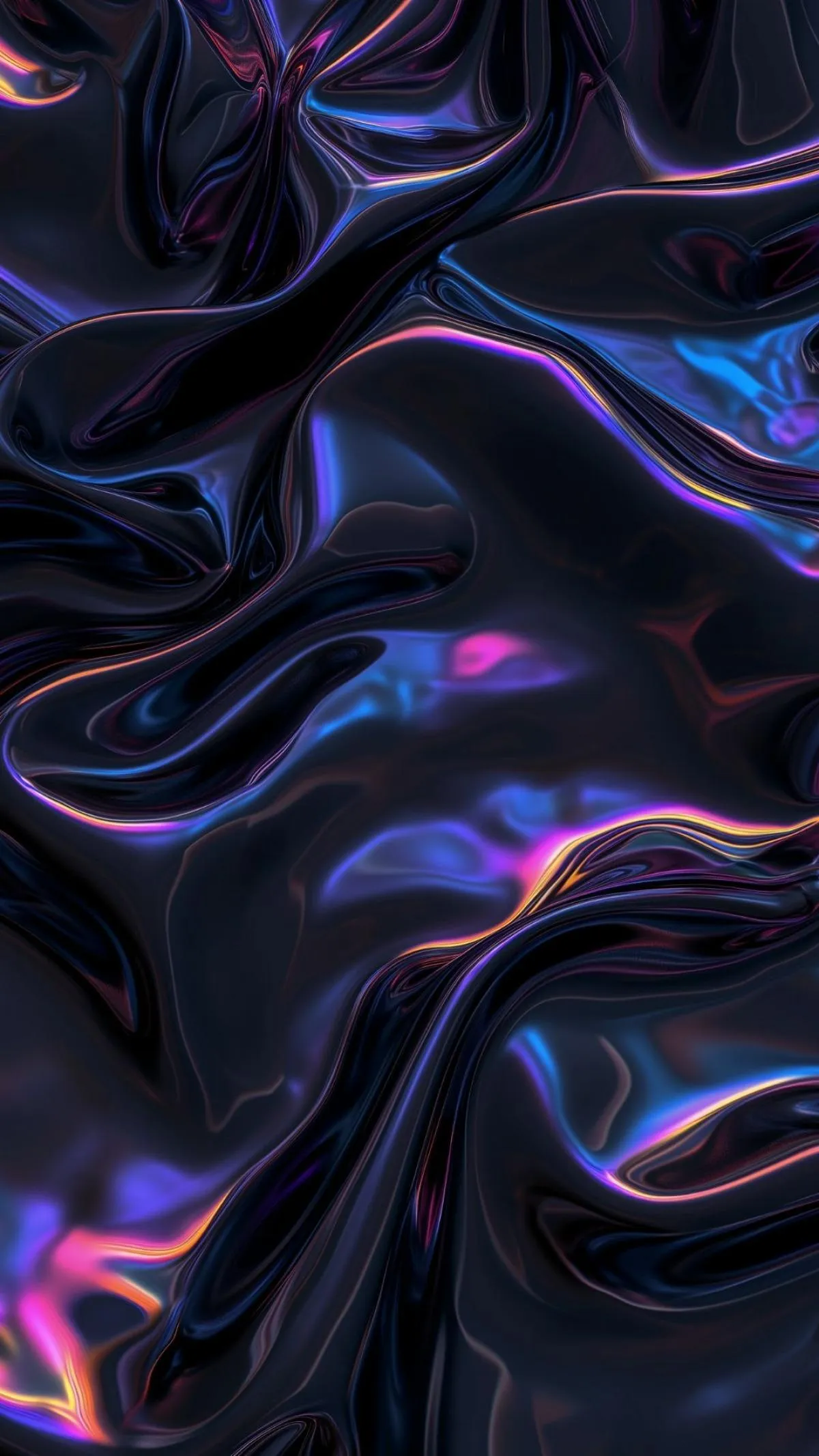 Purple Flowing Abstract Pattern with Silky Wave Shapes