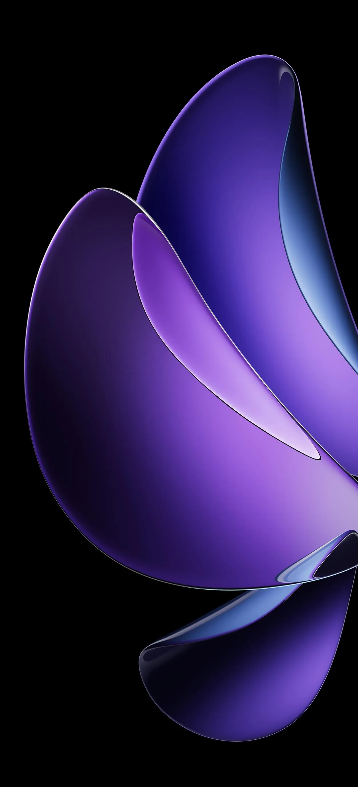 Purple Fold Abstract Flower Shape Mobile Wallpaper