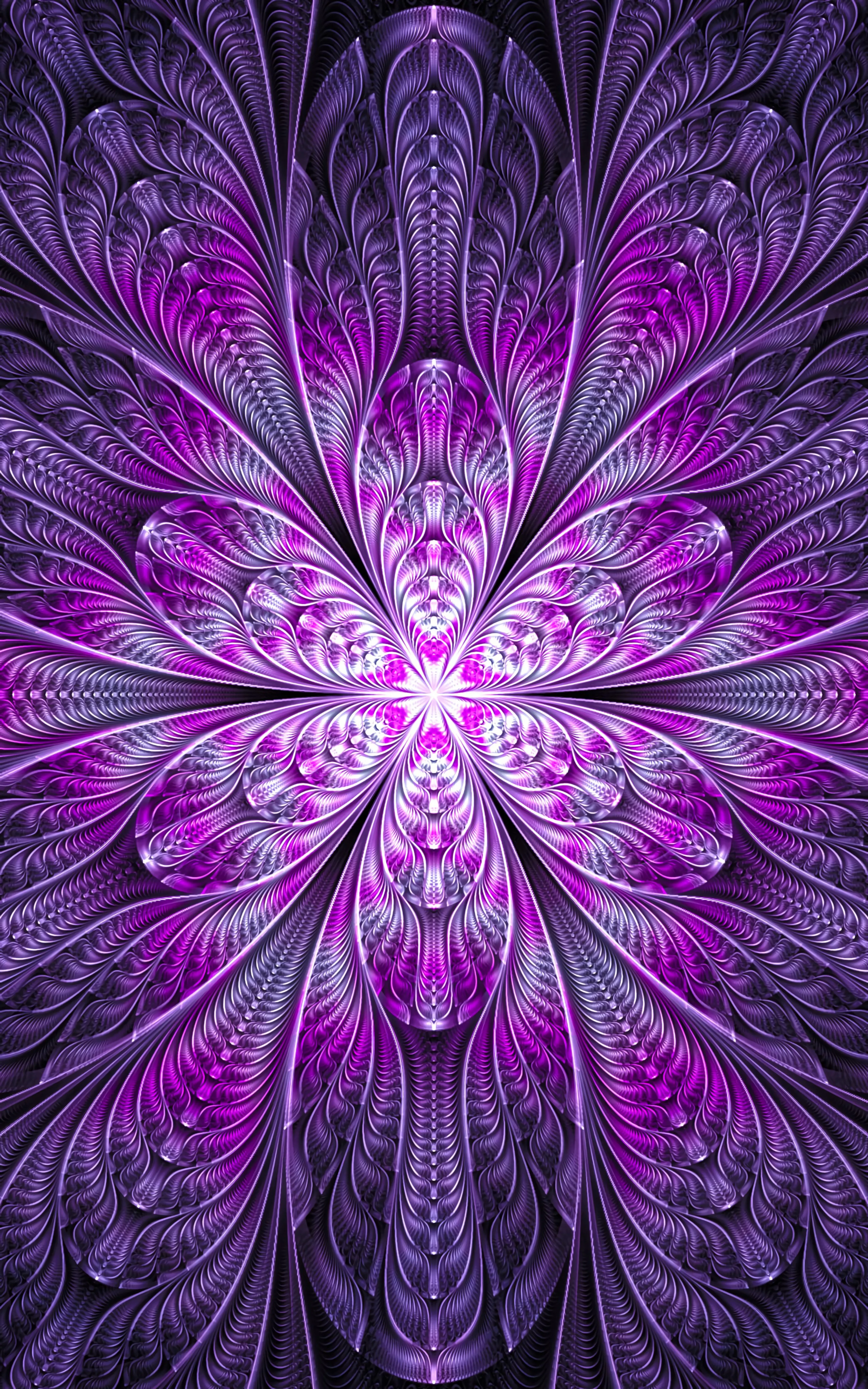 Purple Geometric Mandala Art with Abstract Pattern Wallpaper