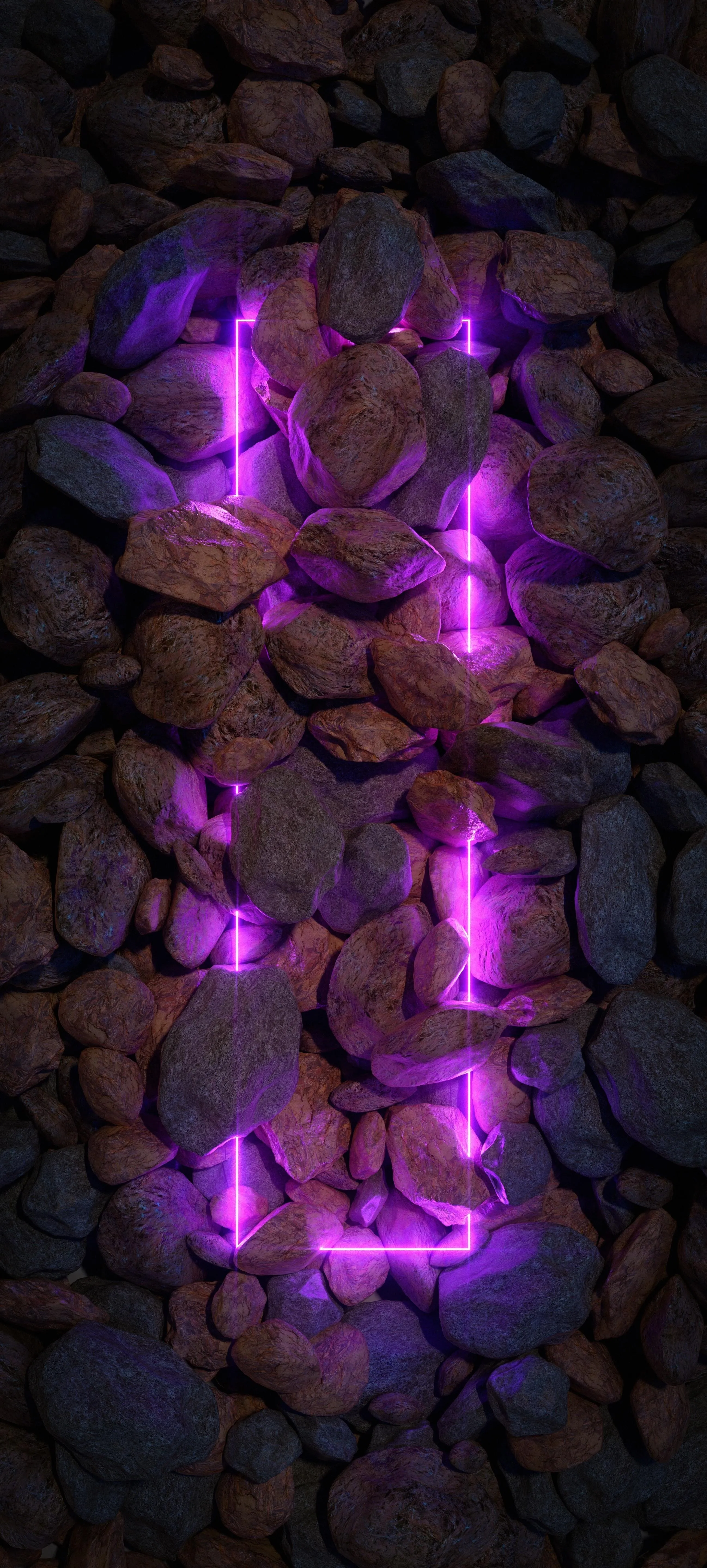 Purple Glowing Rocks Pattern for Futuristic Phone Design