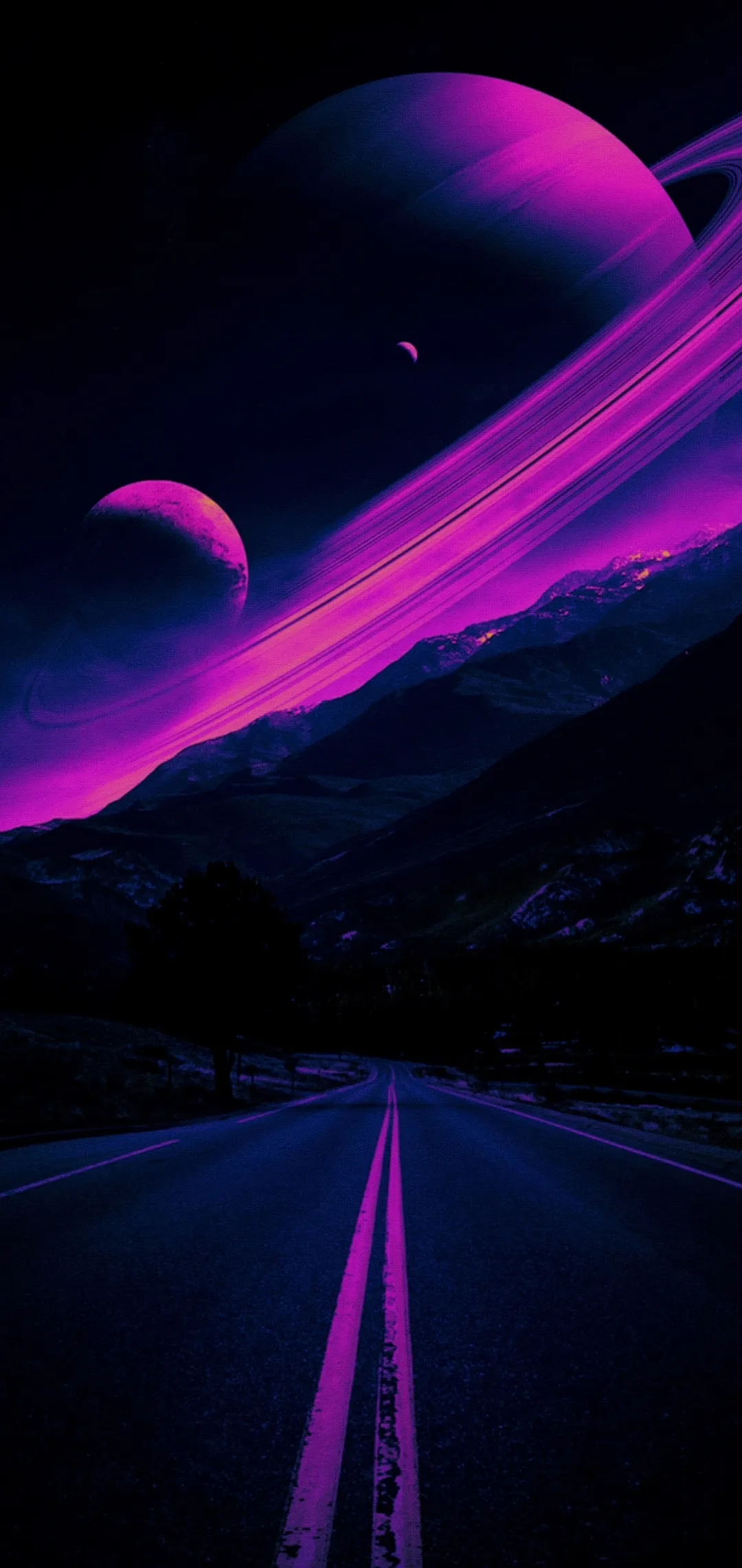 Purple Laser Lights Cutting Through Dark Space Wallpaper