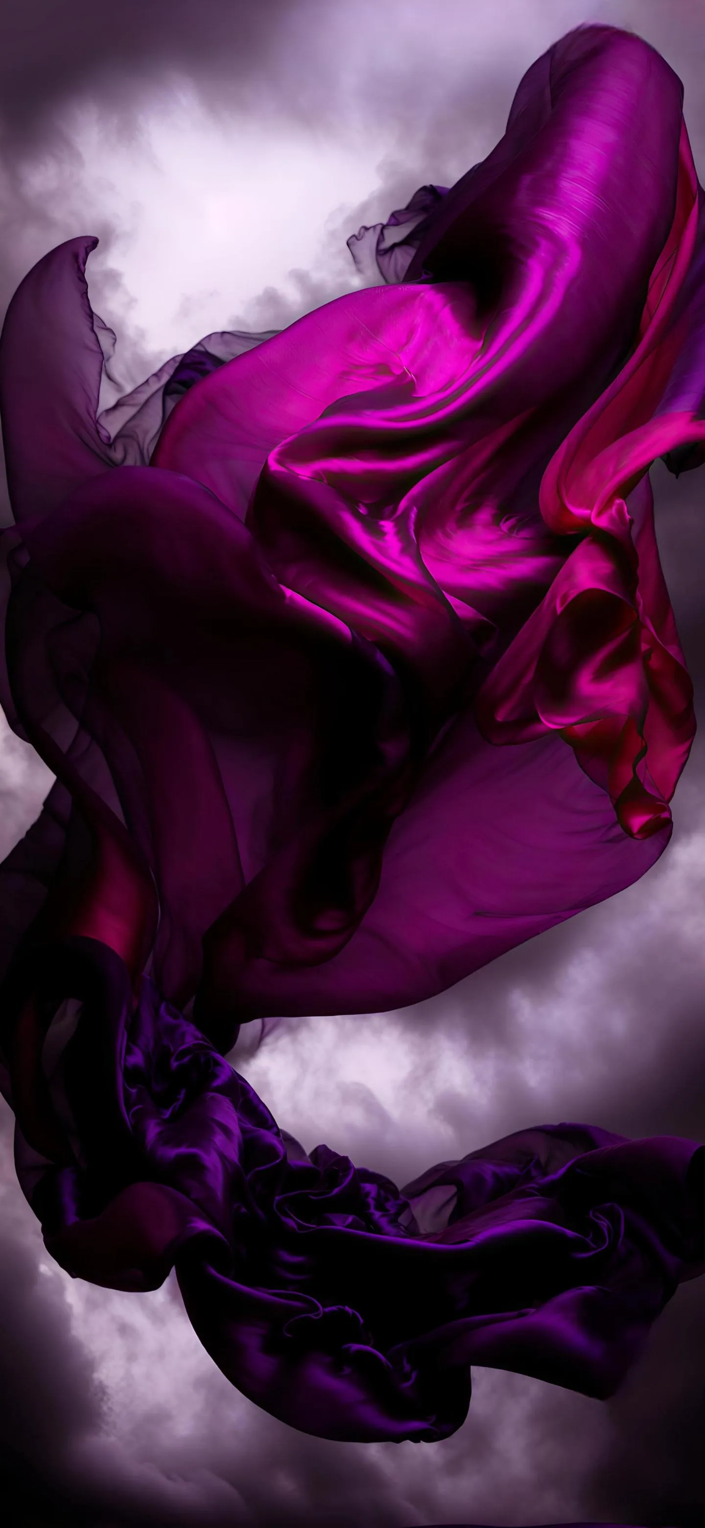 Purple Smoke Swirls Forming Elegant Artistic Figure