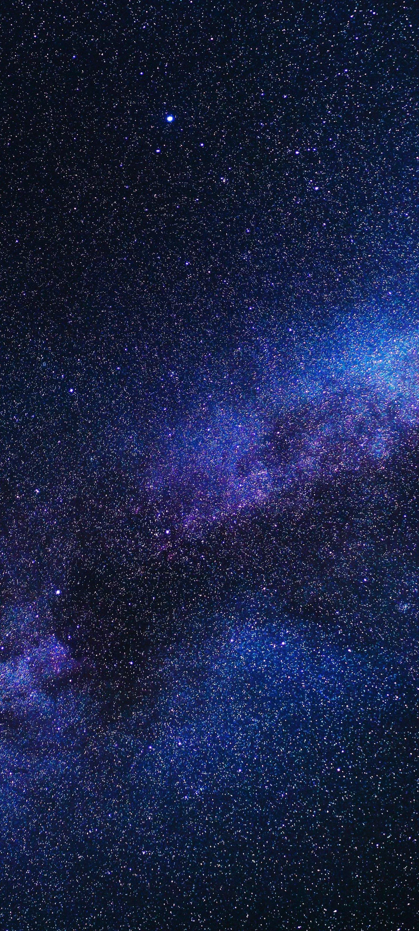 Purple Starry Night Sky with Galaxy Nebula Pattern Image