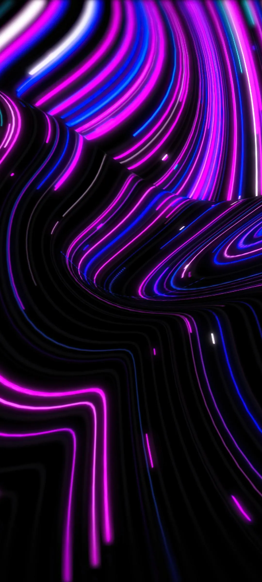 Purple Swirling Digital Waves in Glowing Abstract Style