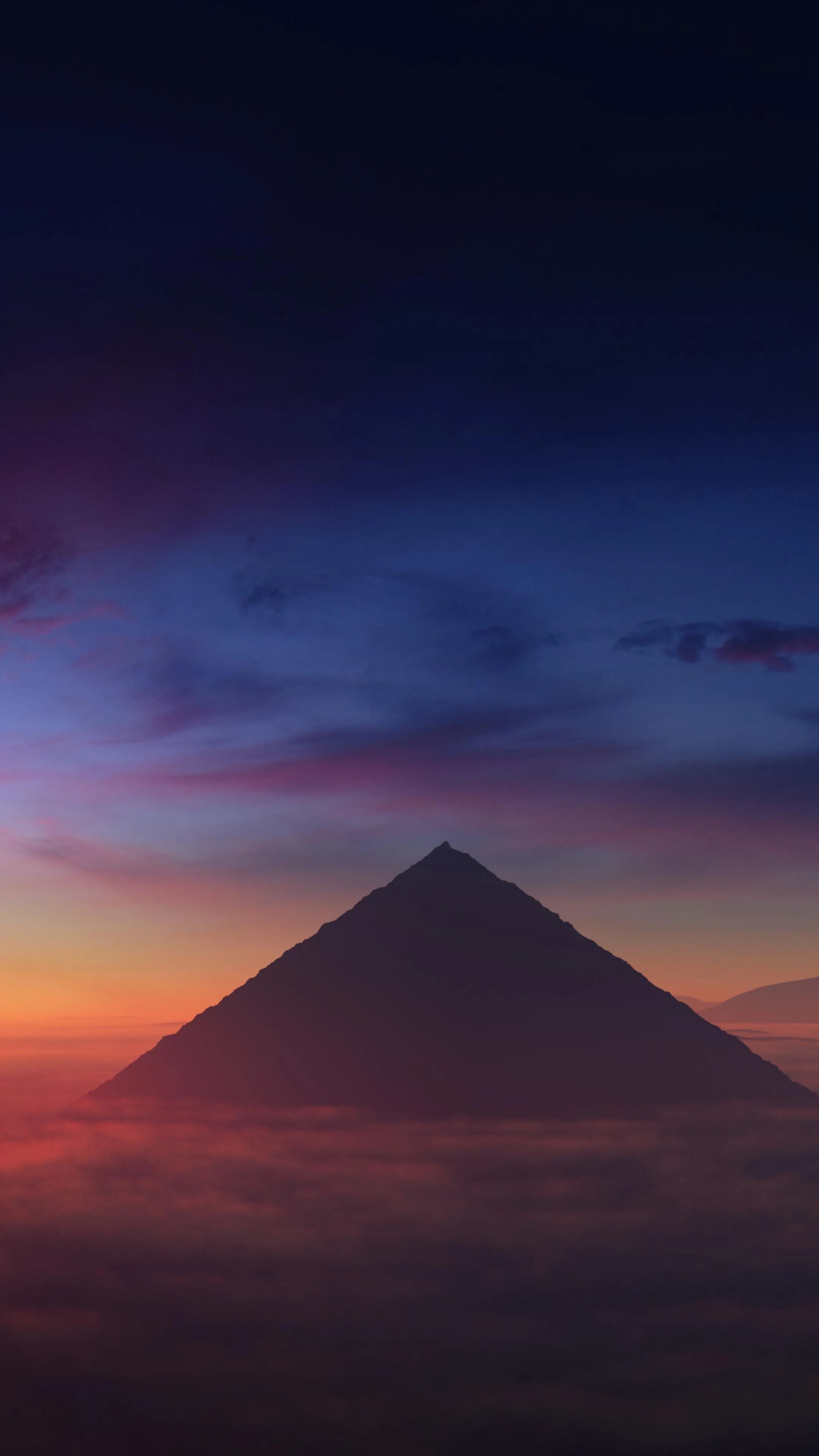 Pyramid Under Twilight Sky with Fading Light and Stars