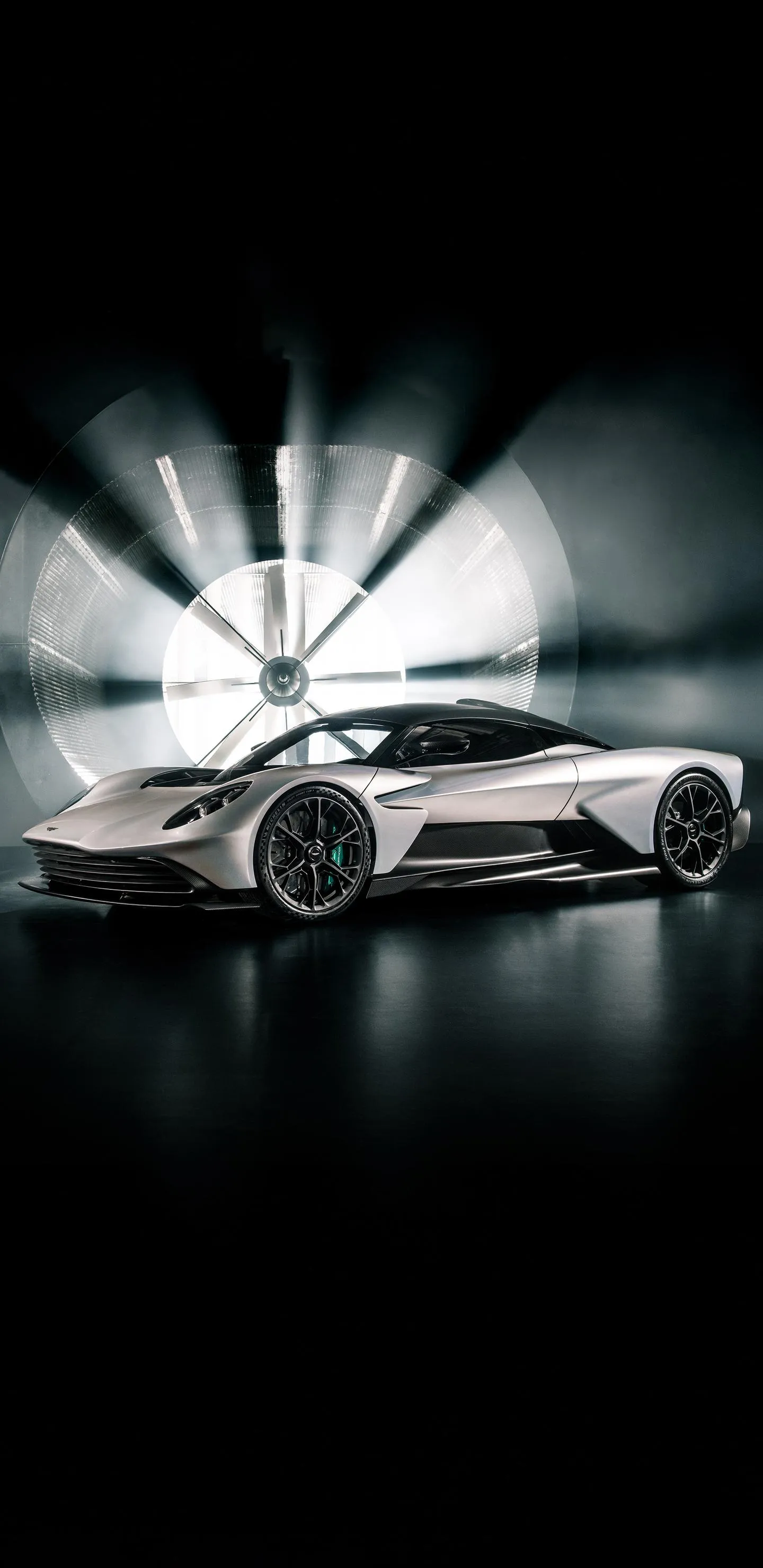 Race Car in Motion with Headlights Blurring Behind