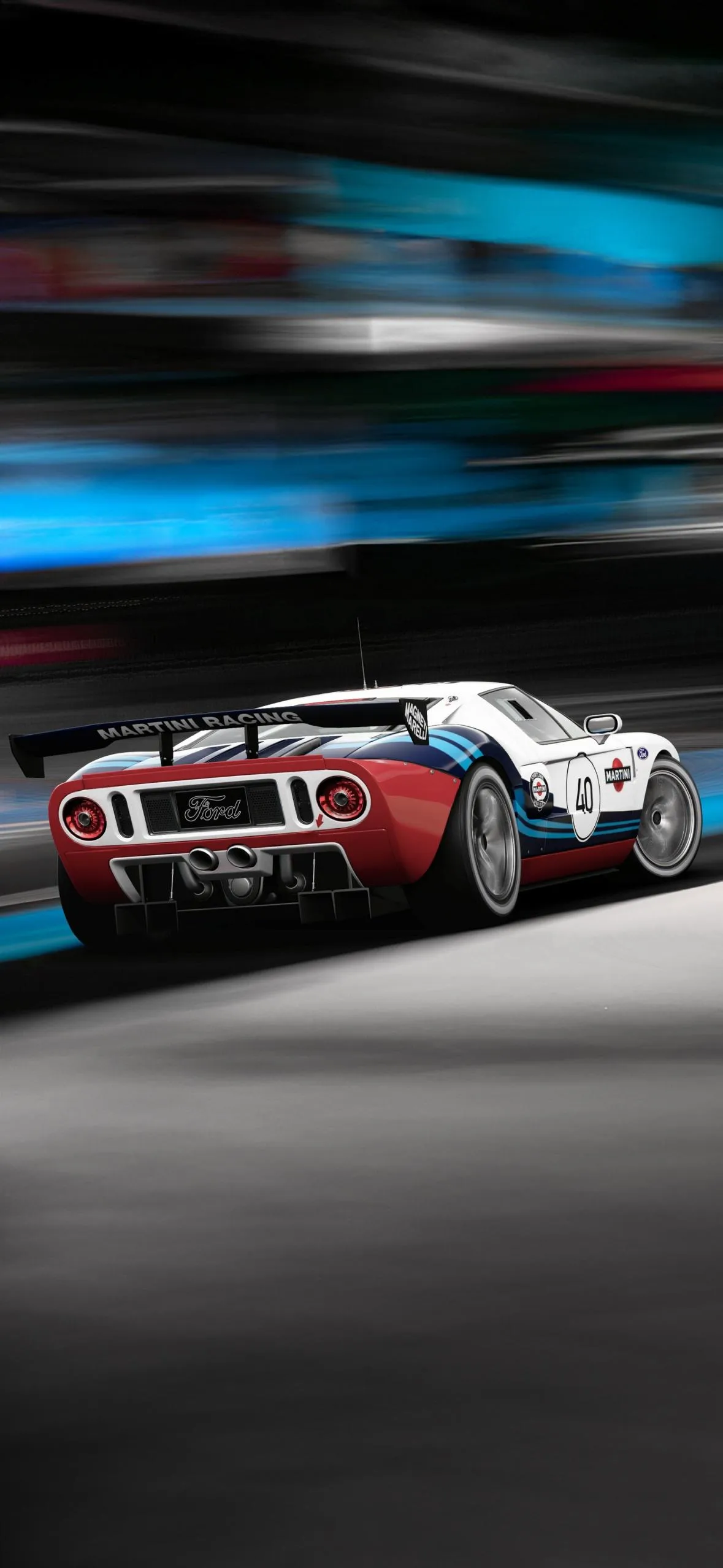 Racing Cars Speeding on Track with Motion Blur Effect