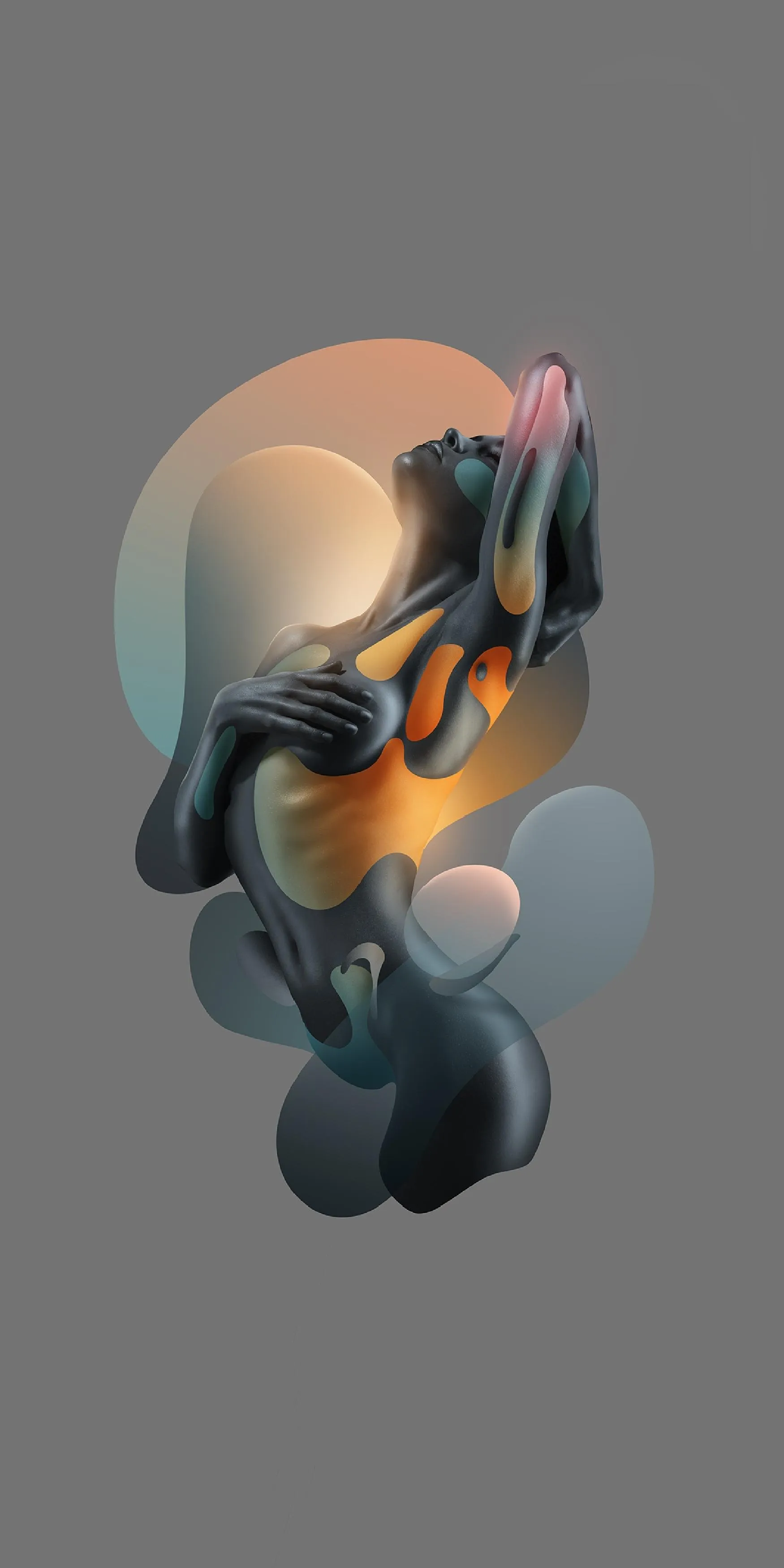 Radiant Abstract Human Form Blending Light and Emotion