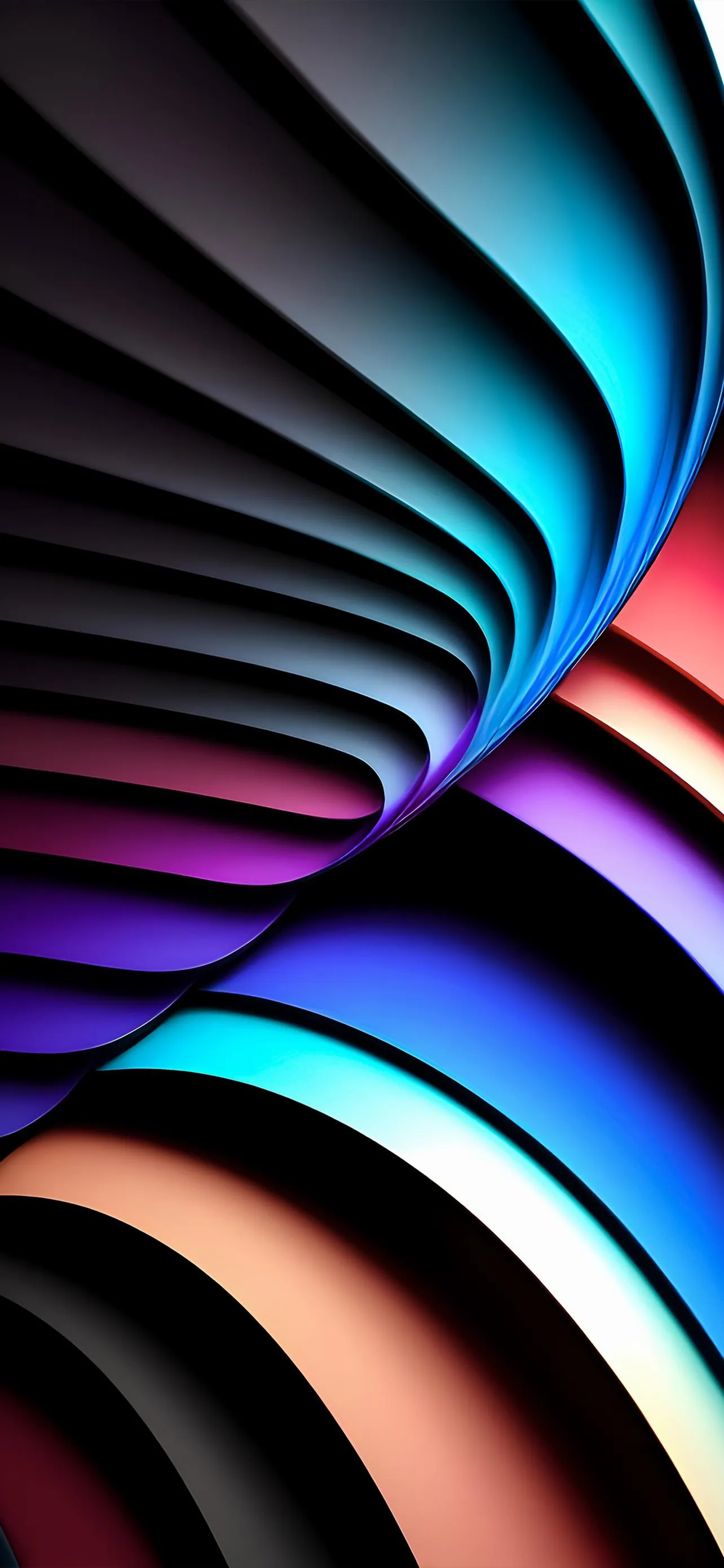 Rainbow Curve Abstract Pattern Mobile Background Wallpaper