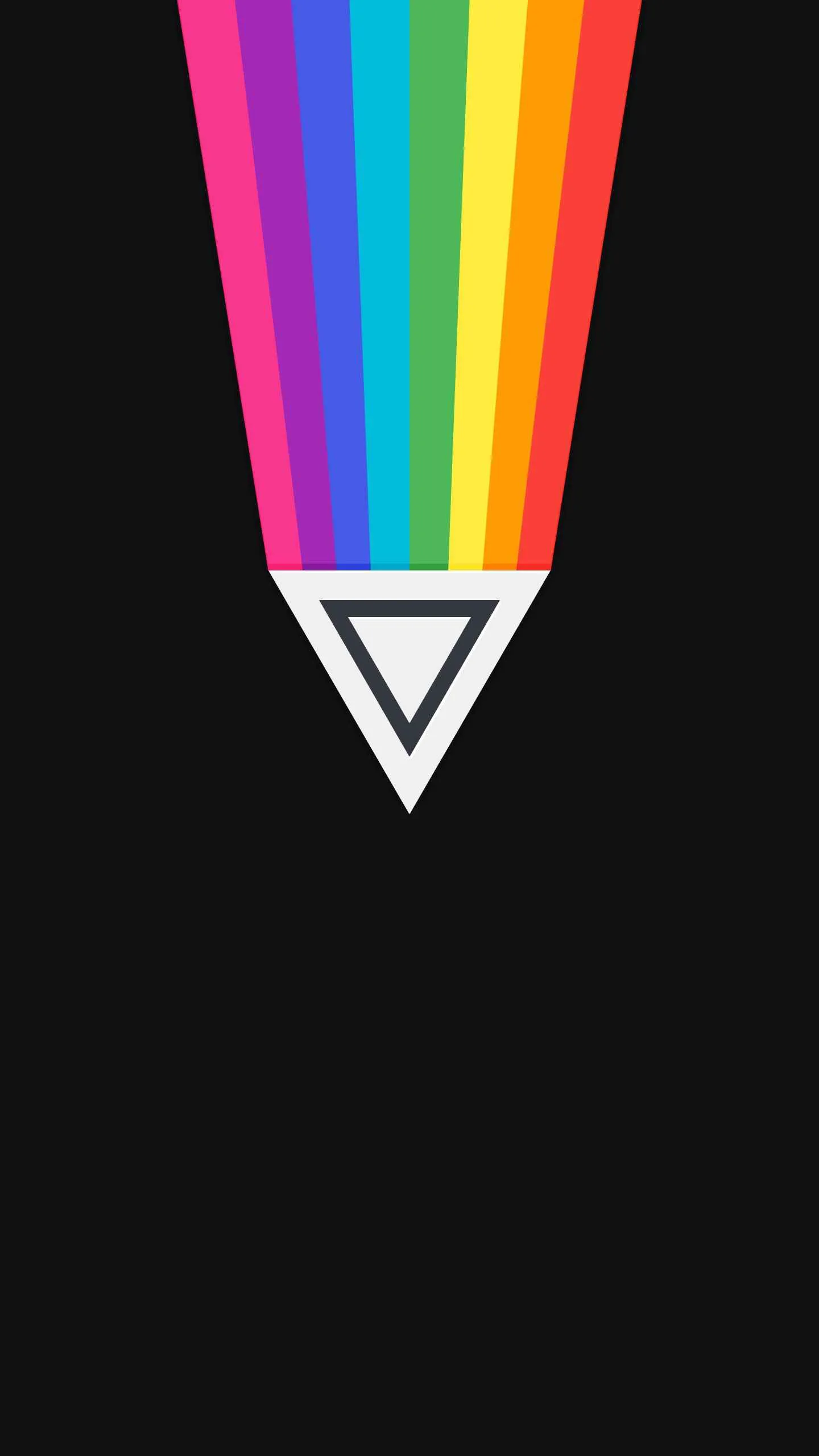 Rainbow Triangle Design Placed on a Clean Matte Black Canvas