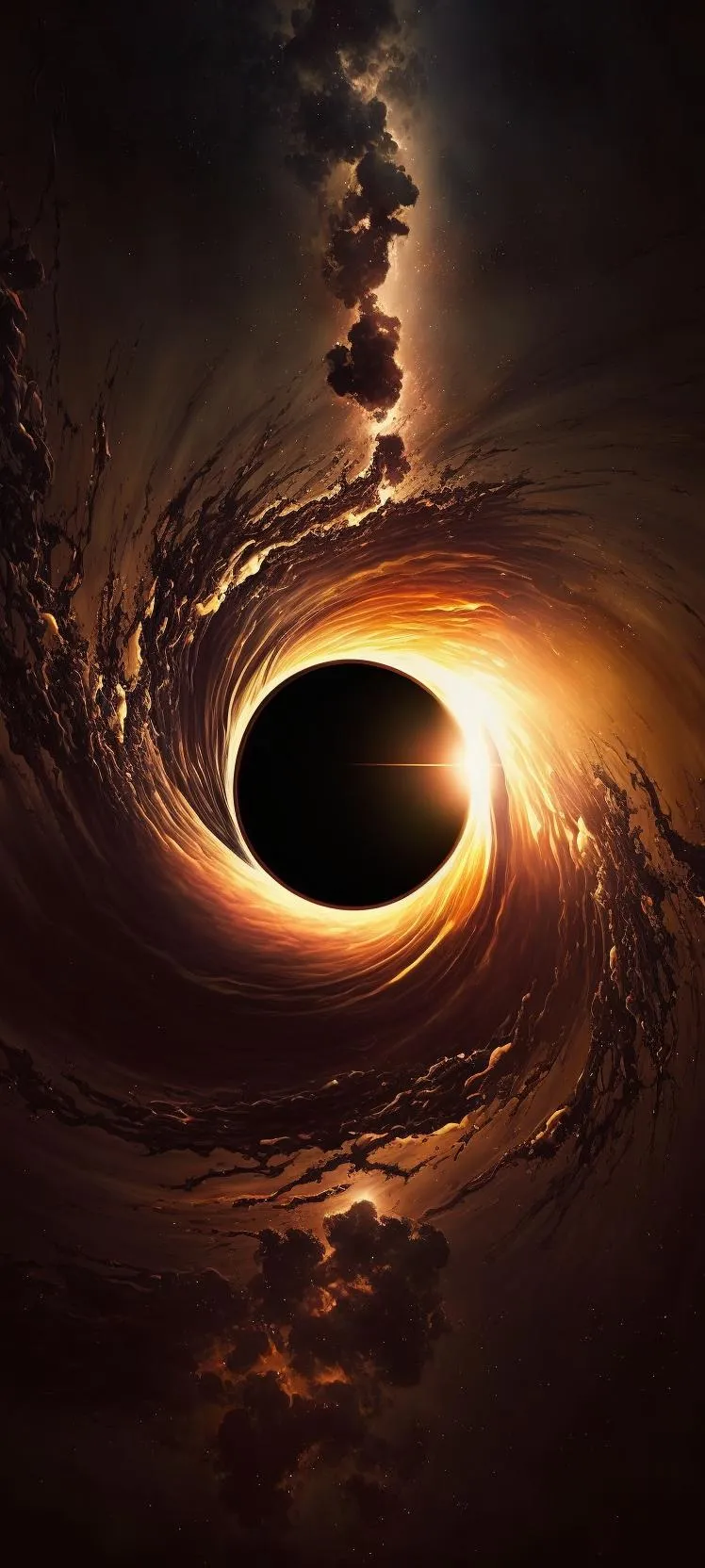 Realistic Black Hole Digital Space Art for Phones Wallpaper