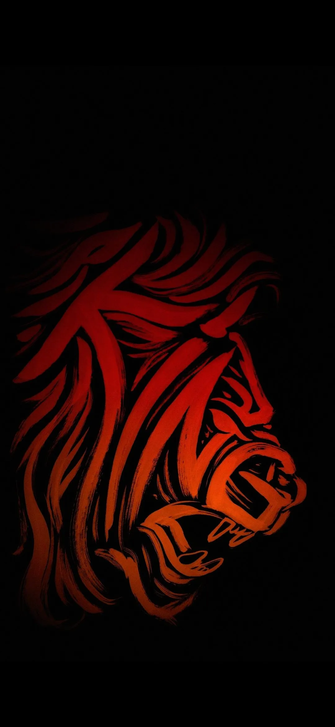 Red Abstract Animal Pattern on Dark Background Wallpaper