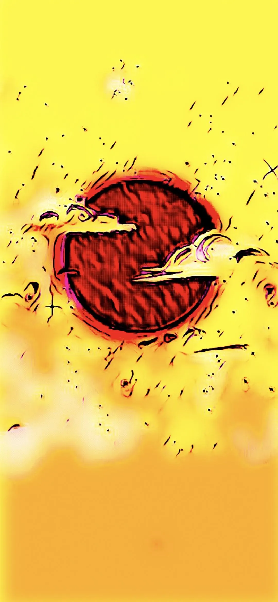 Red abstract artwork bursting with energy Wallpaper