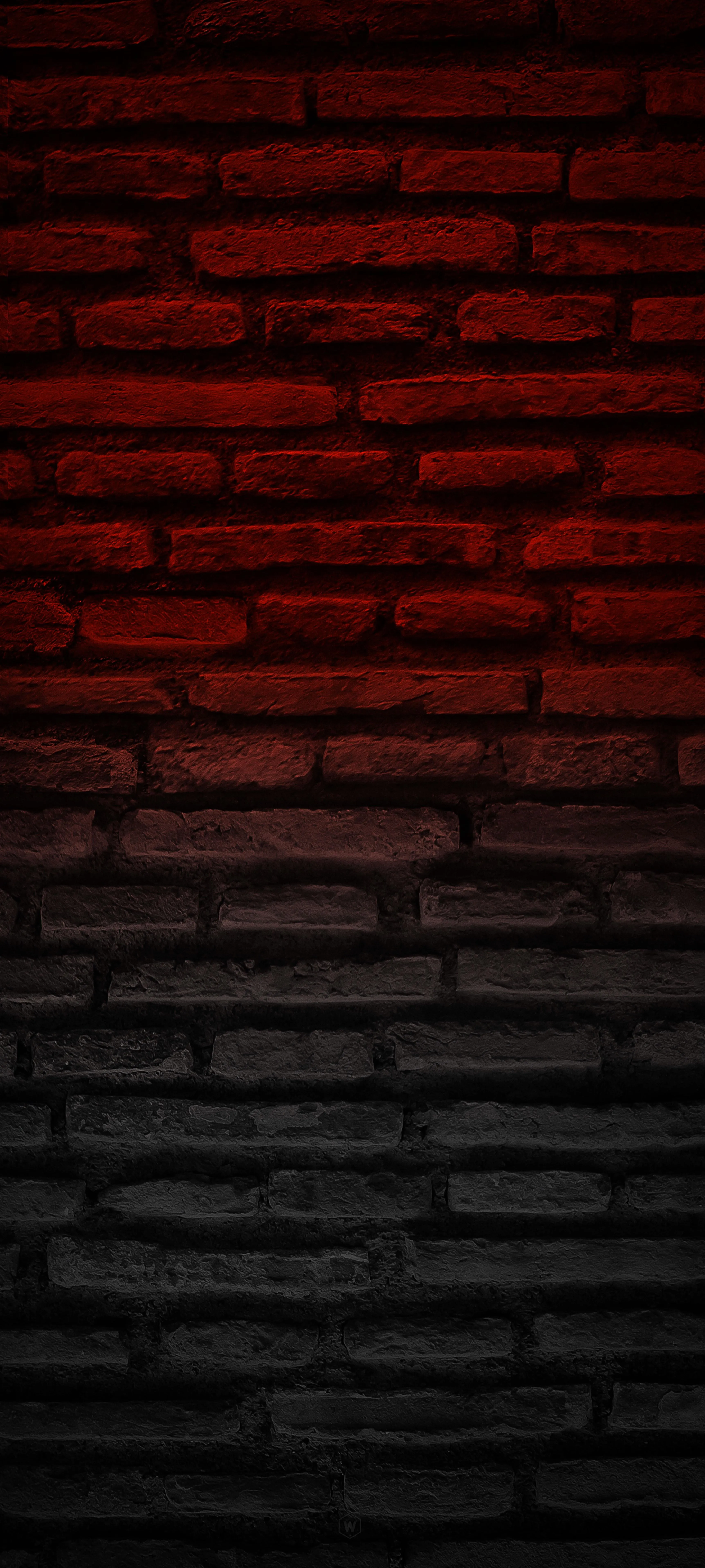Red and Black Brick Wall with Grunge Texture for Moblies