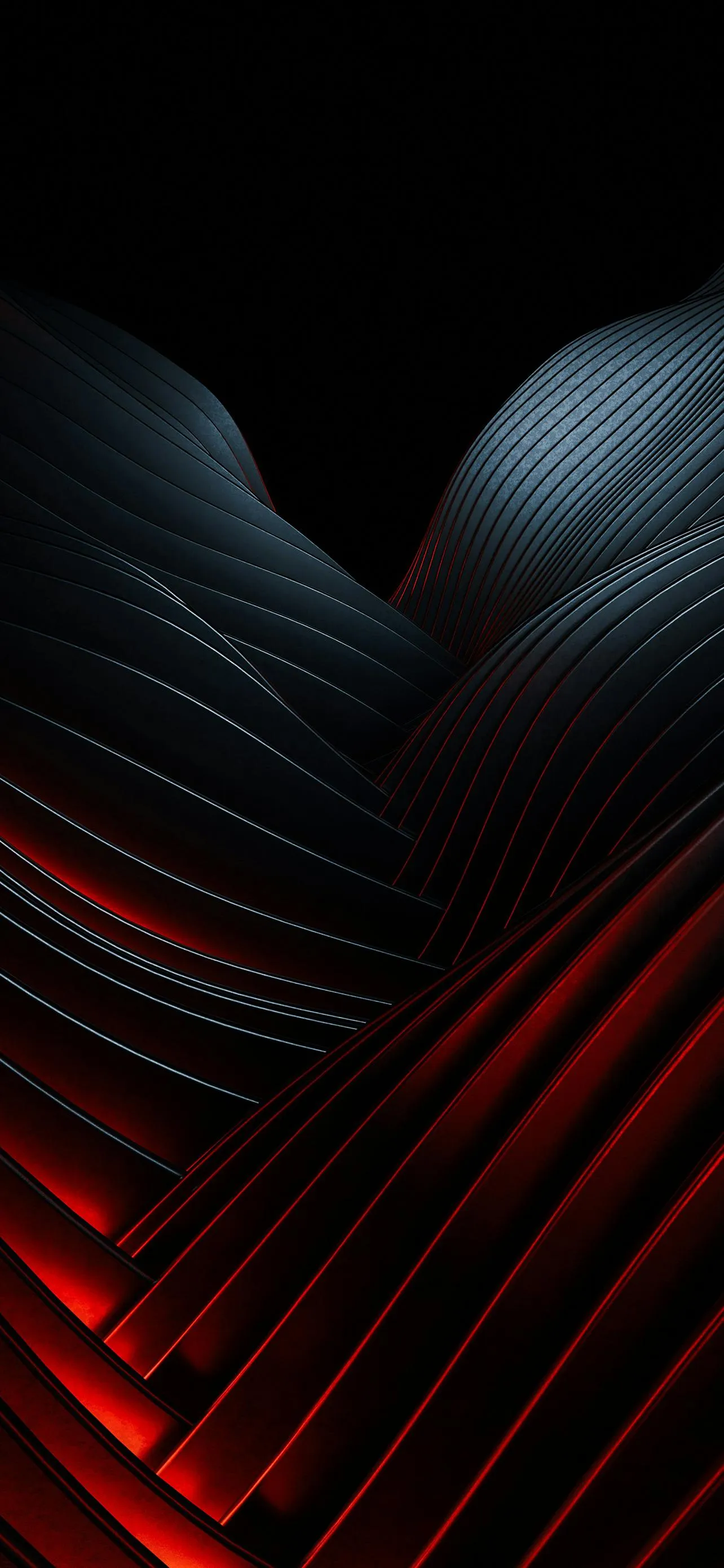 Red and Black Heart Abstract With Geometric Shapes