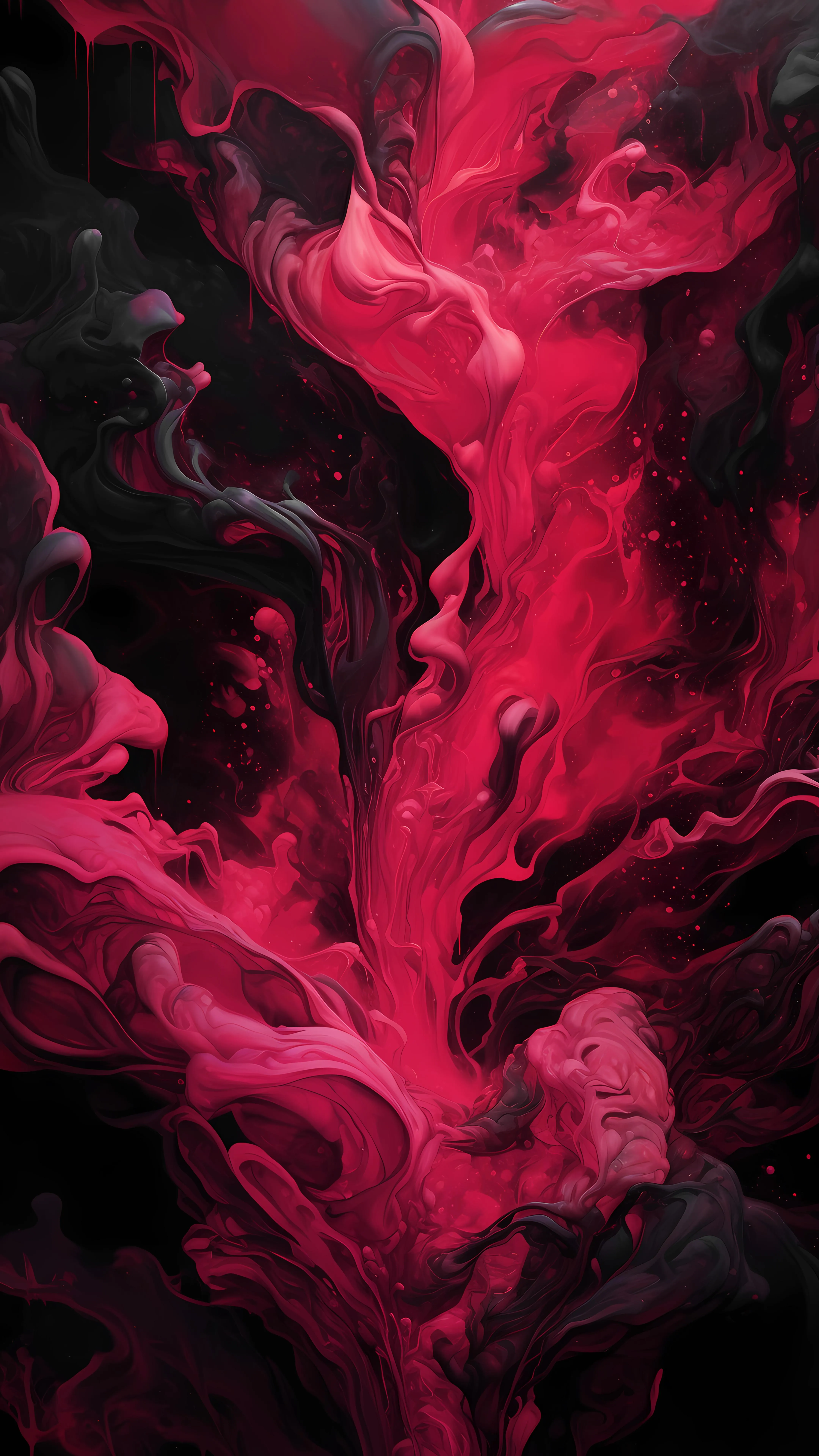 Red and Black Ink Explosion Abstract Artistic Design