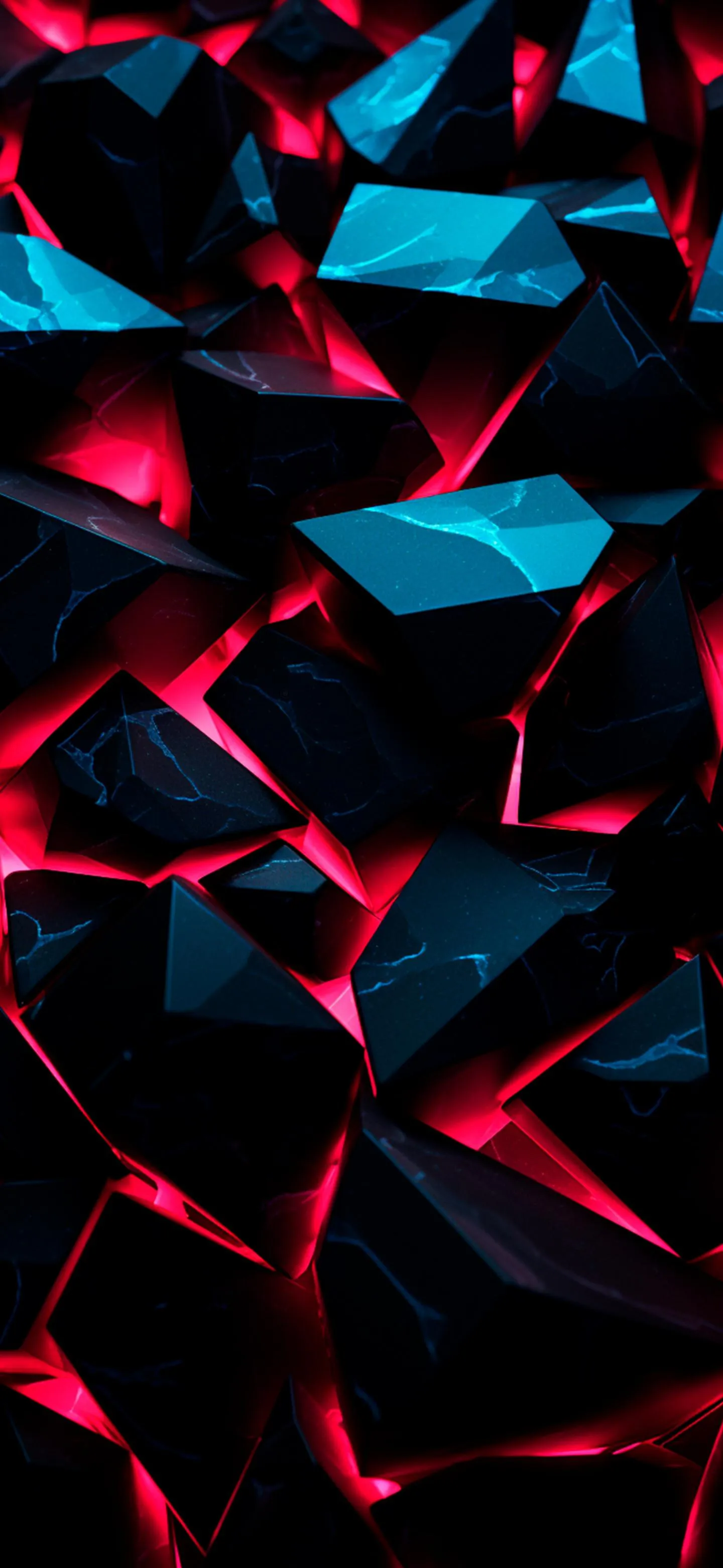 Red and Blue Crystals Abstract 3D Mobile Wallpaper HD