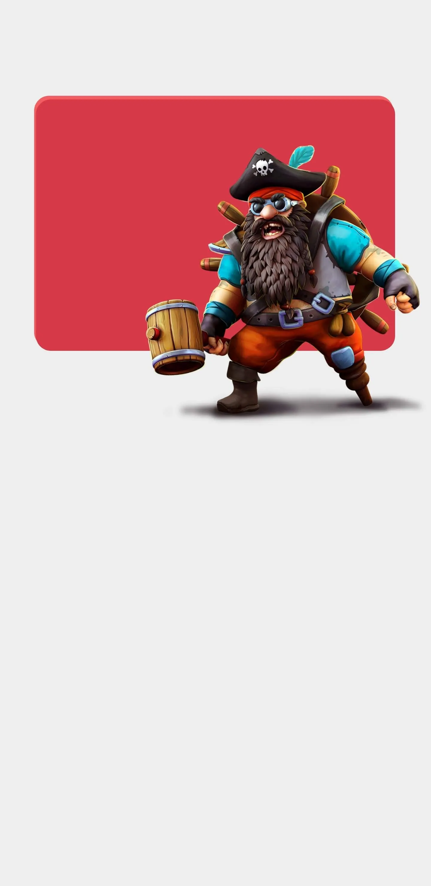 Red Cartoon Viking Man on Minimalist White Background