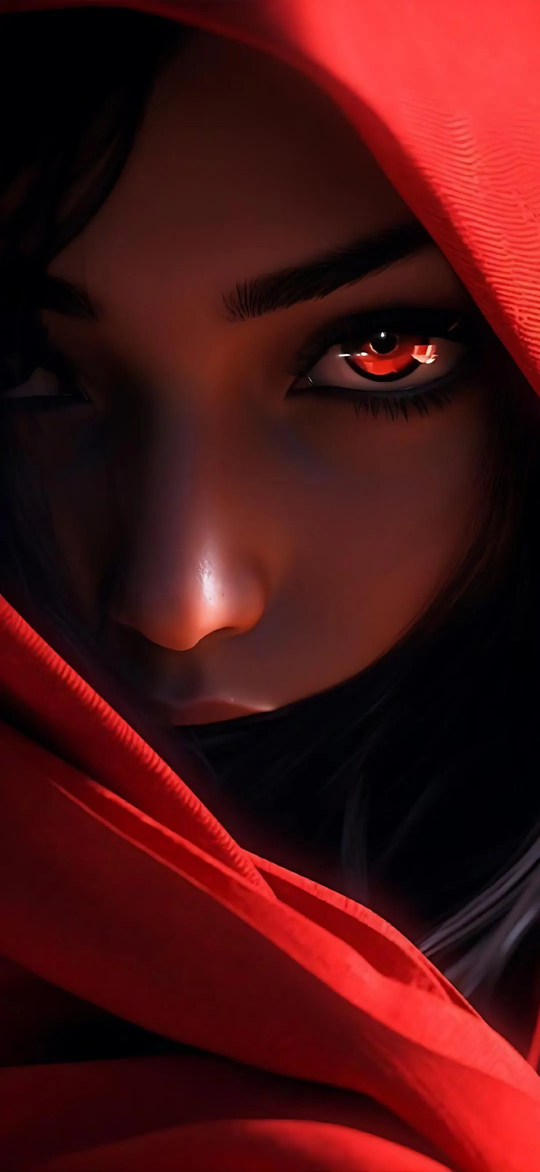 Red Cloaked Warrior Mobile Wallpaper in 4K Quality