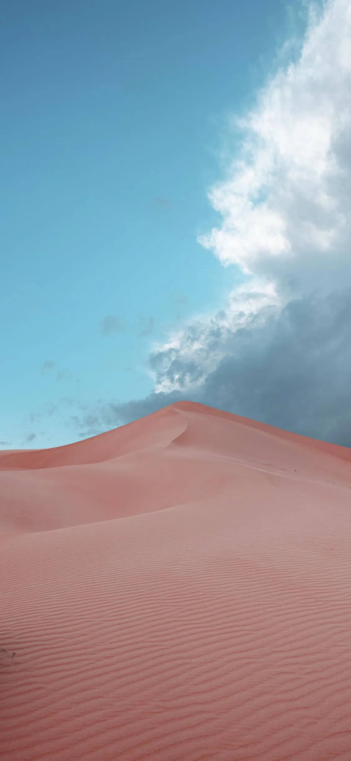 Red Desert Dunes Under Blue Sky Minimal Wallpaper HD